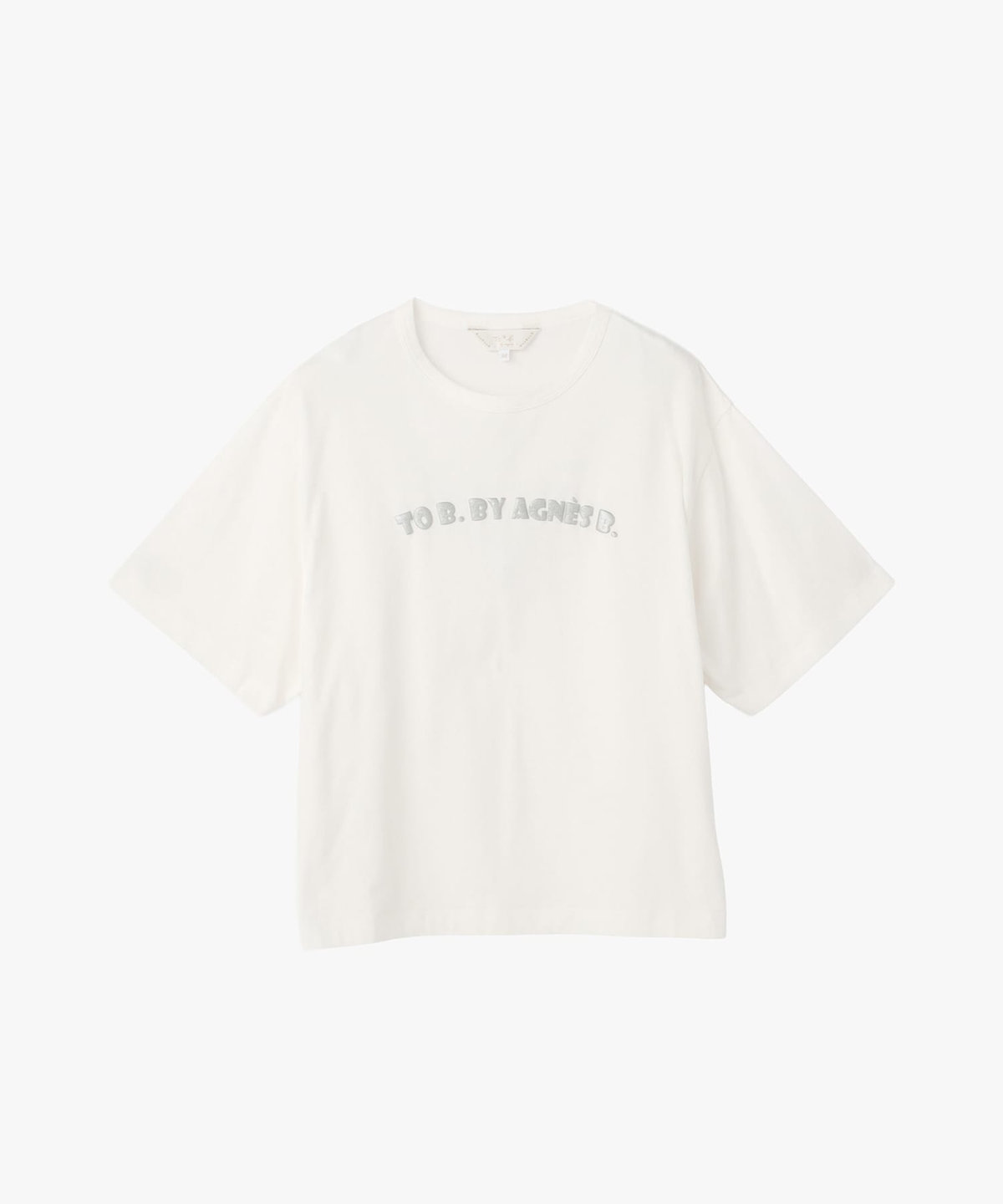To b. by agnès b. ロゴ パフプリント コットン 半袖 Tシャツ ホワイト