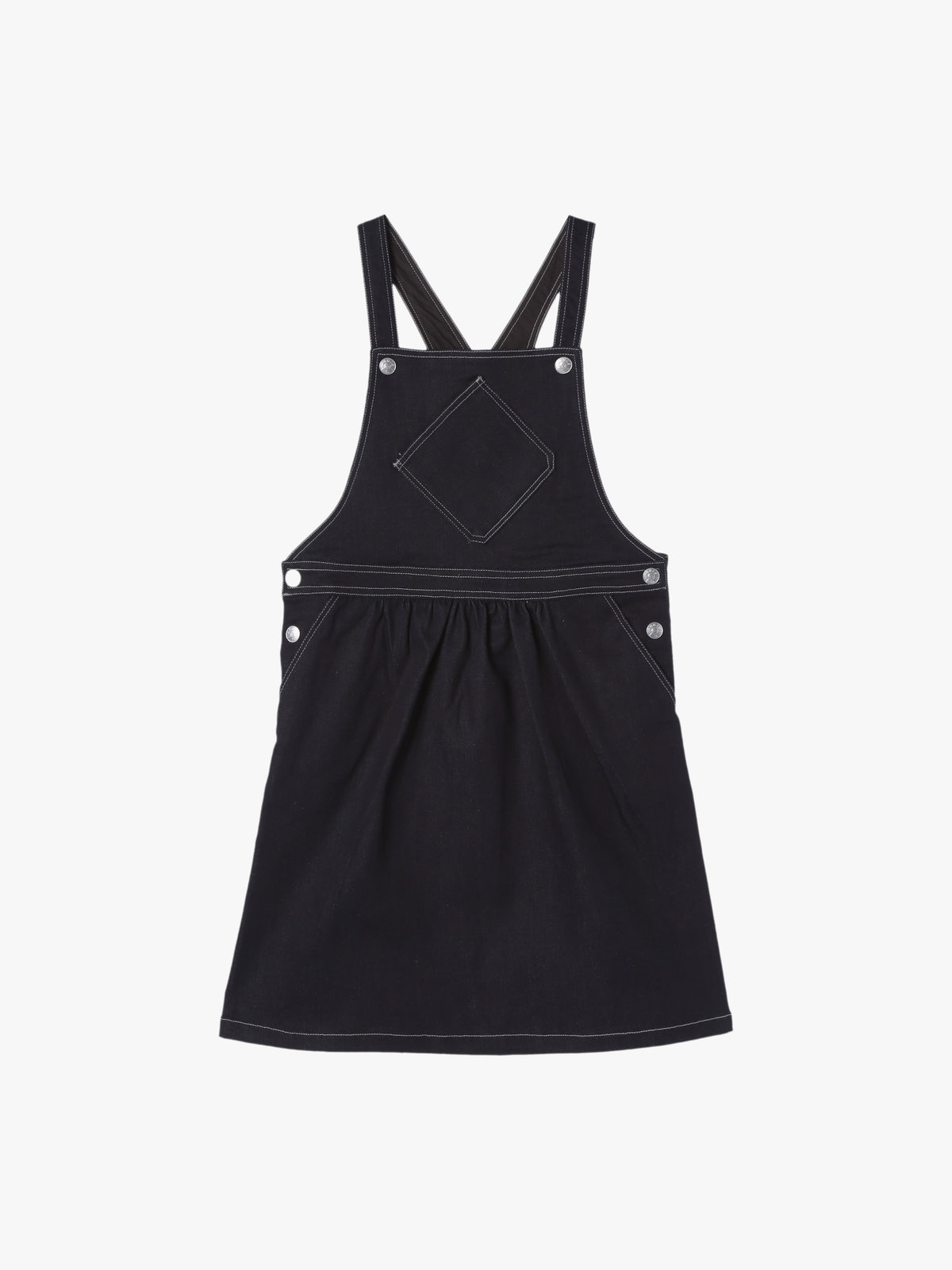 ENFANT ガールズ キッズ デニムサロペットワンピース ネイビー