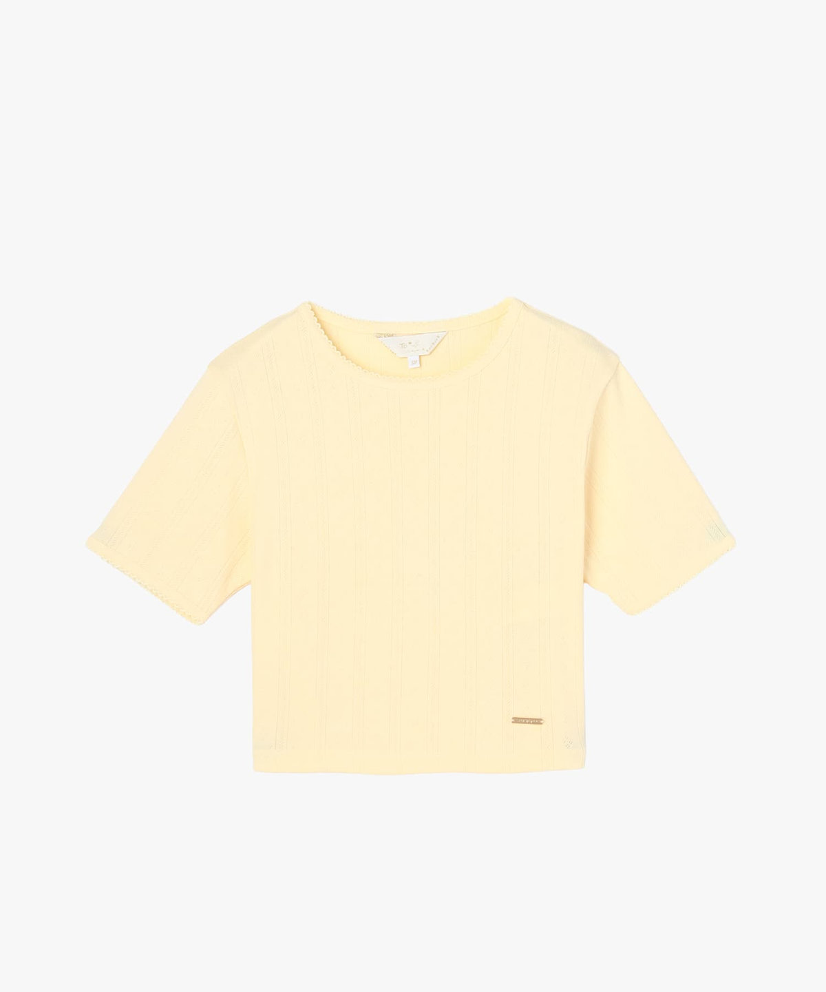 To b. by agnès b. アイレット コットン ジャージー コンパクト 半袖 Tシャツ イエロー