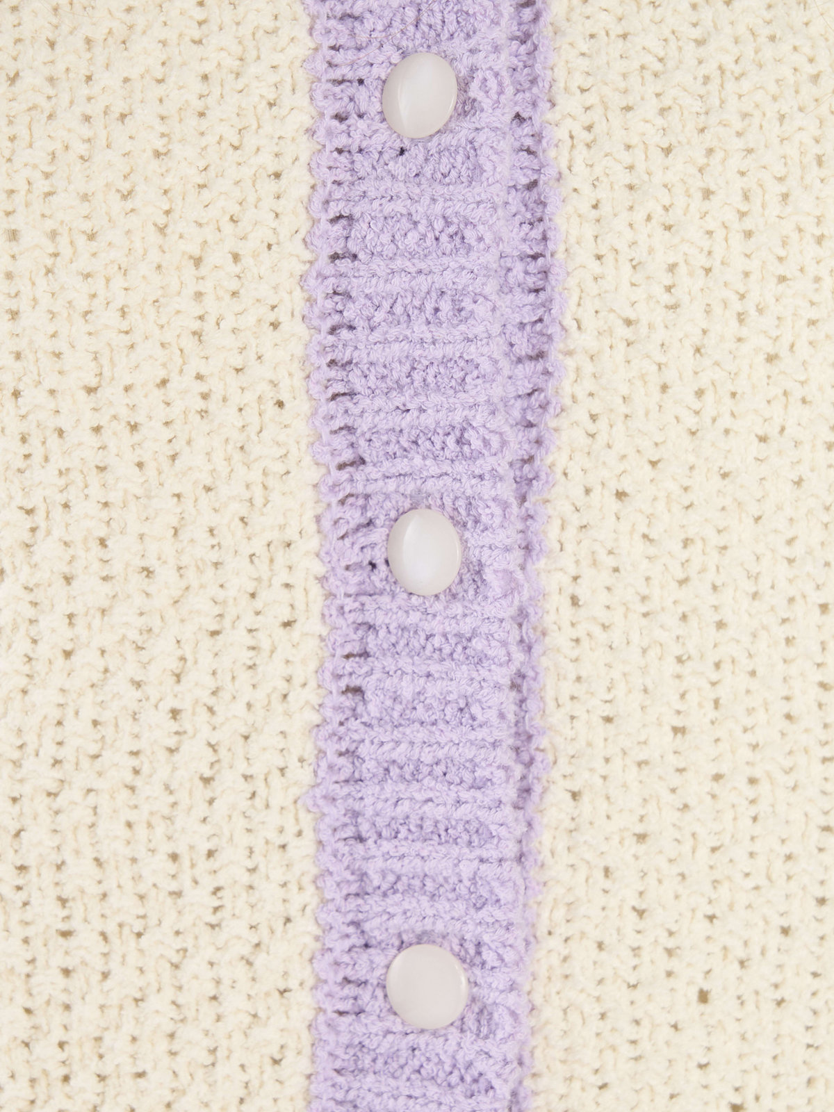 To b. by agnès b. バイカラー ニット カーディガン オフホワイト