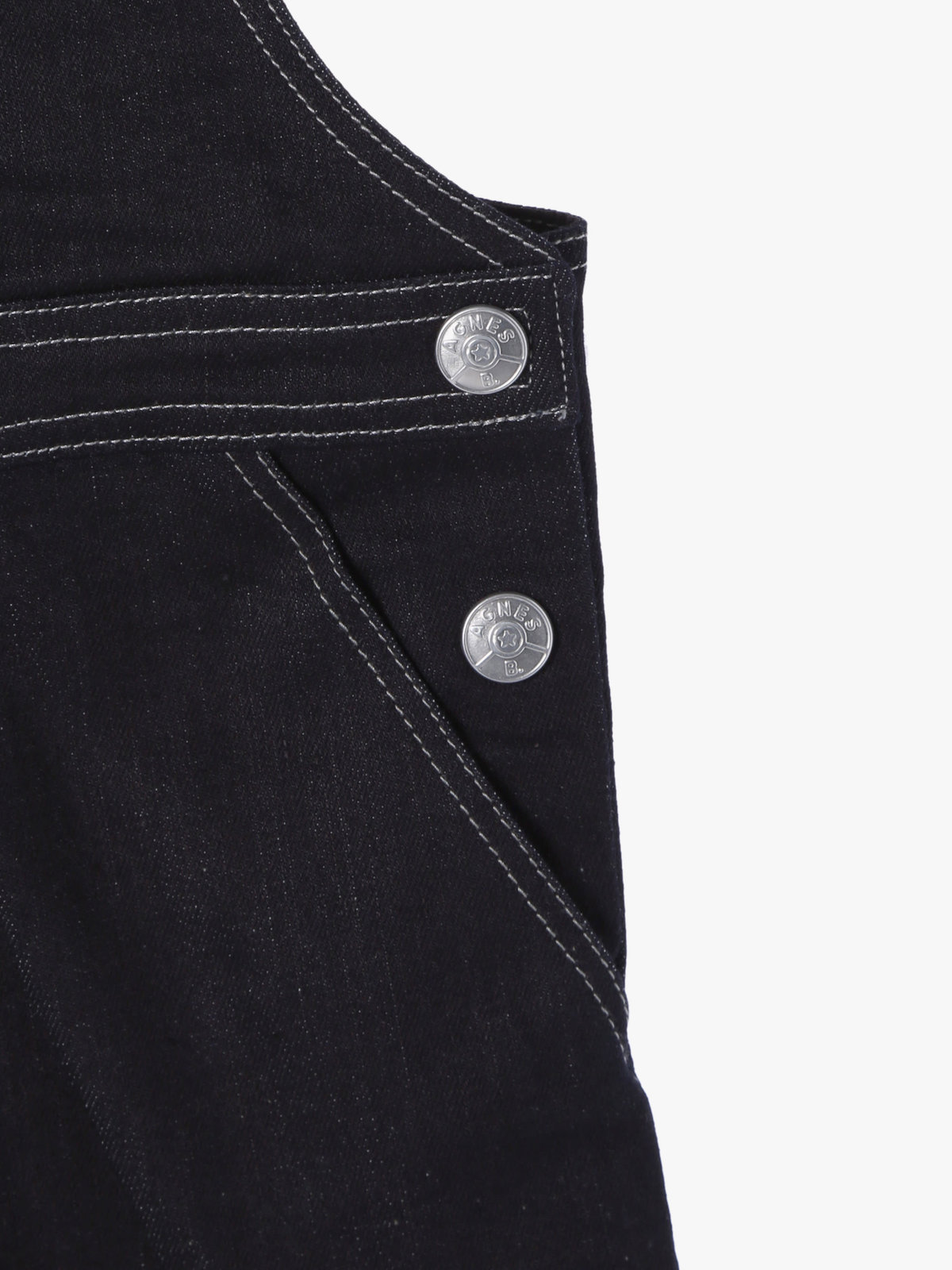 ENFANT ガールズ キッズ デニムサロペットワンピース ネイビー