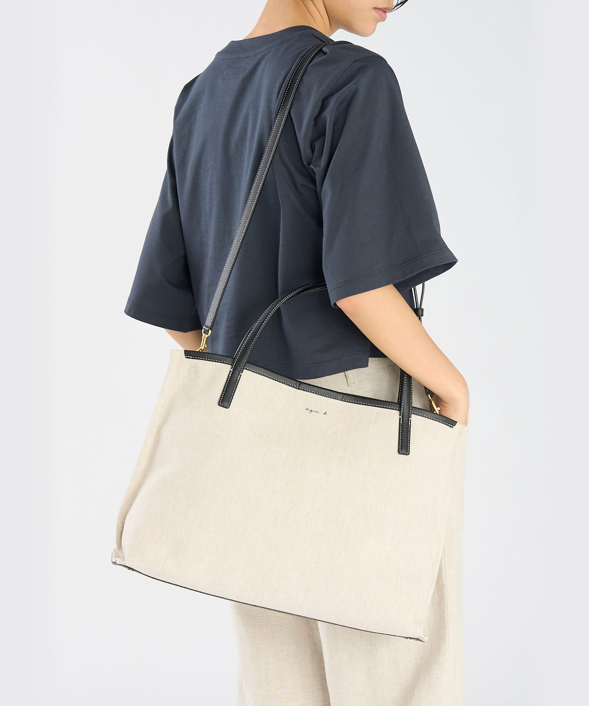 VOYAGE ウィメンズ バッグ＆ウォレット リネン 2way トートバッグ ABX01-01 ブラック