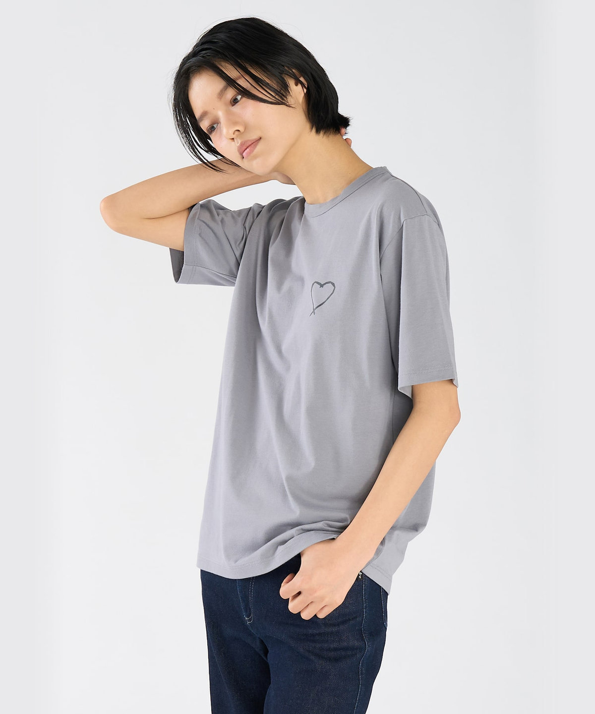 FEMME ウィメンズ アイコニック プリント コットン 半袖 Tシャツ "Sarajevo heart" グレー系その他