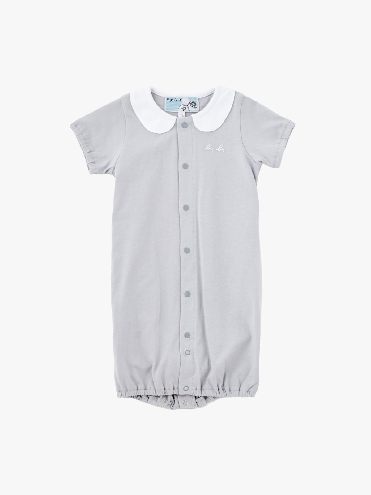 ENFANT ベビー ベビー トロンプルイユ 半袖2wayオール グレー