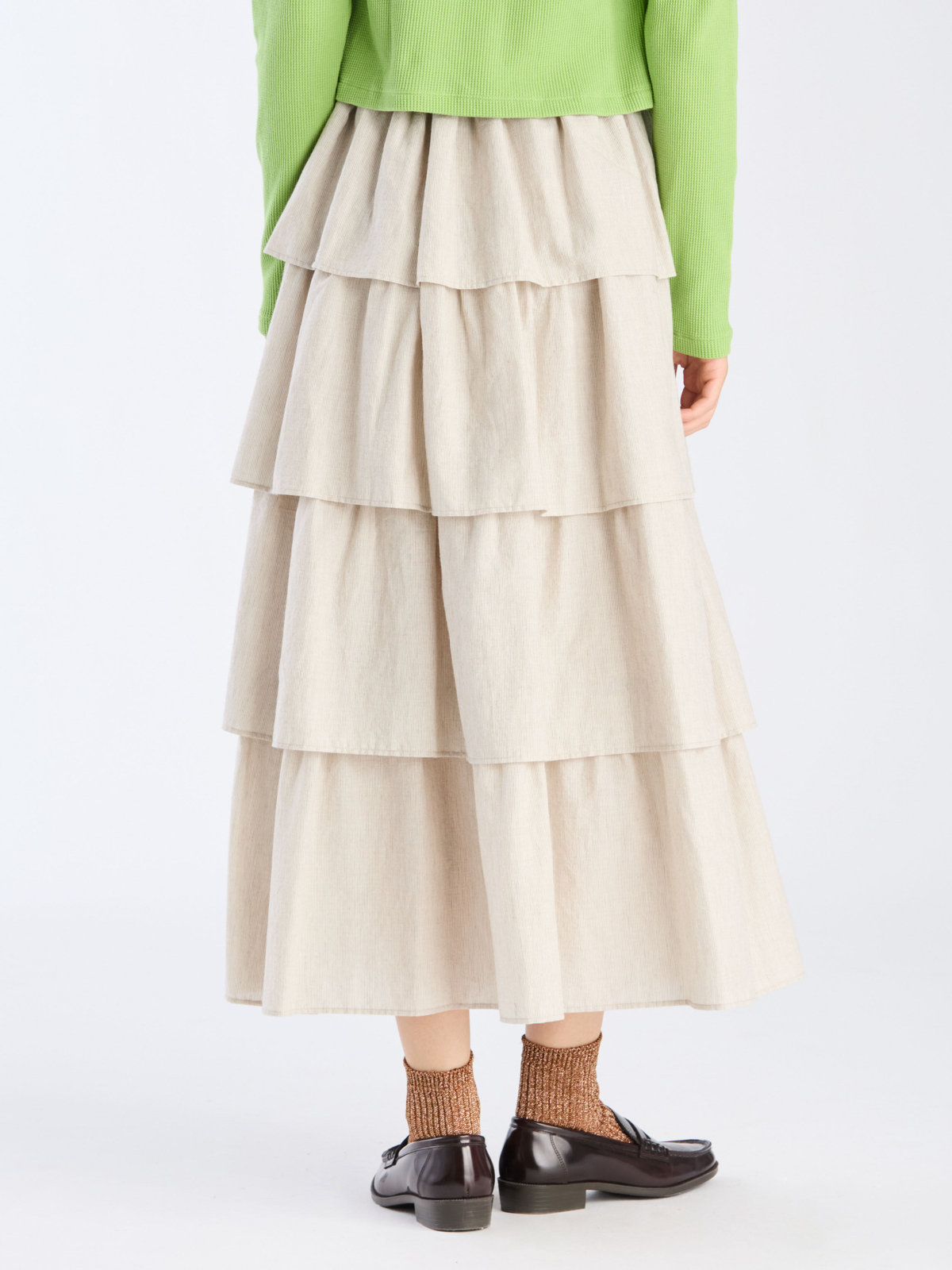 To b. by agnès b. 【Outlet】フォーフレアティアードスカート ベージュ