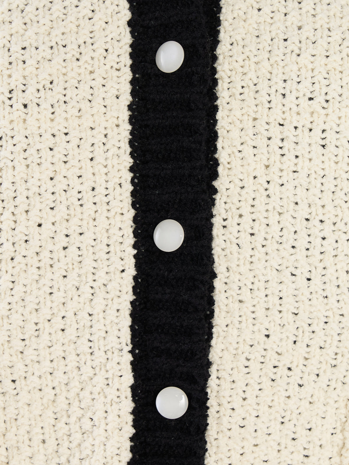 To b. by agnès b. バイカラー ニット カーディガン ホワイト系