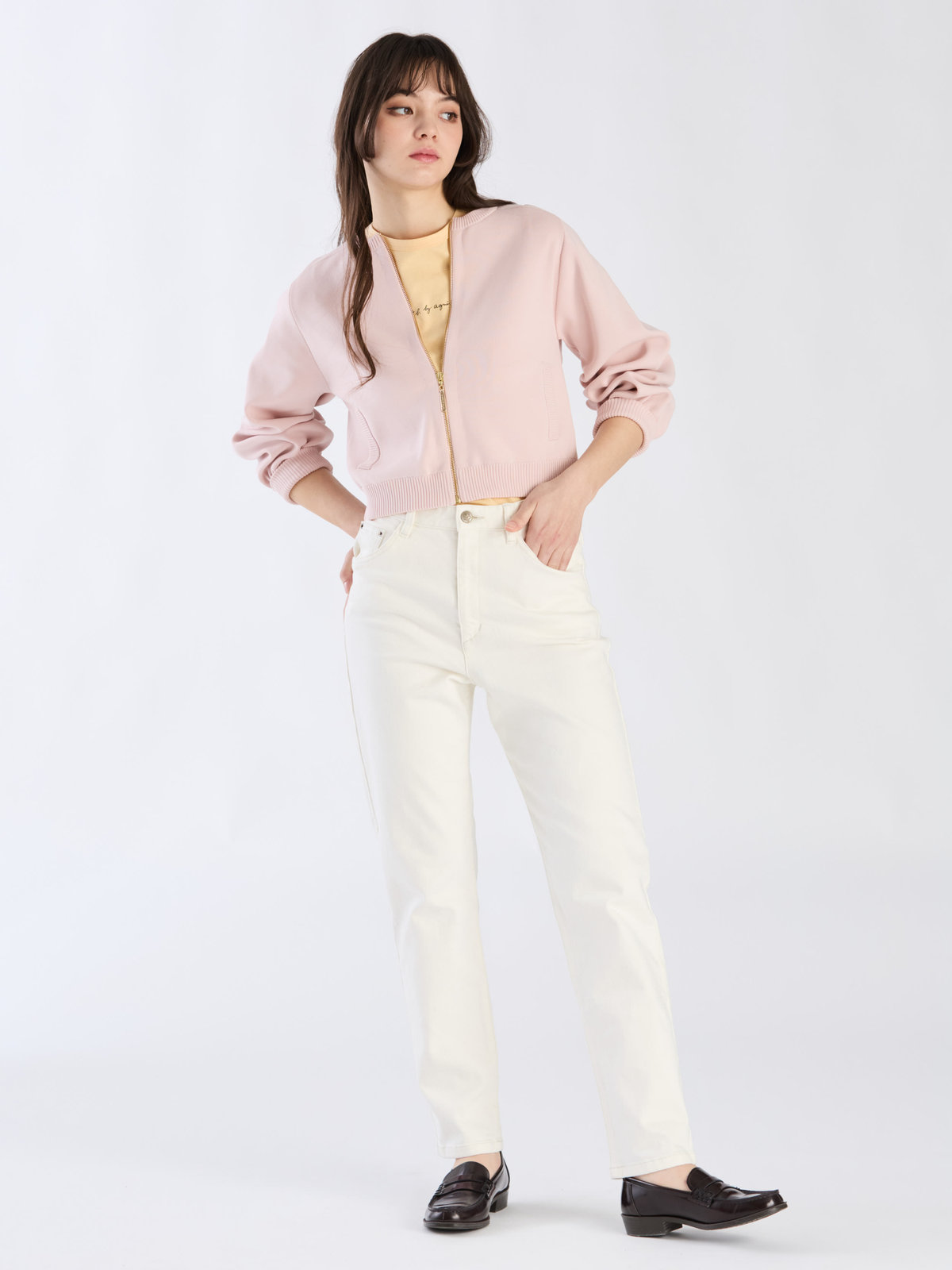 To b. by agnès b. 【Outlet】トゥービーライトニットブルゾン ピンク