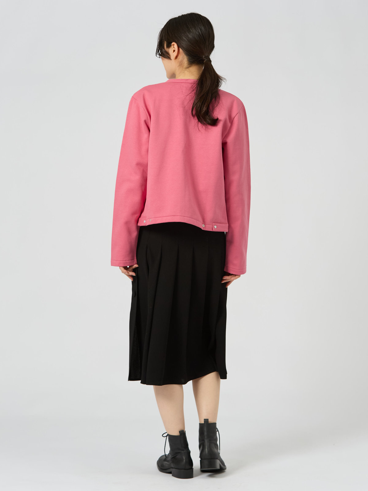 FEMME ウィメンズ コットン メルトン カーディガンプレッション [Made in France] ピンク