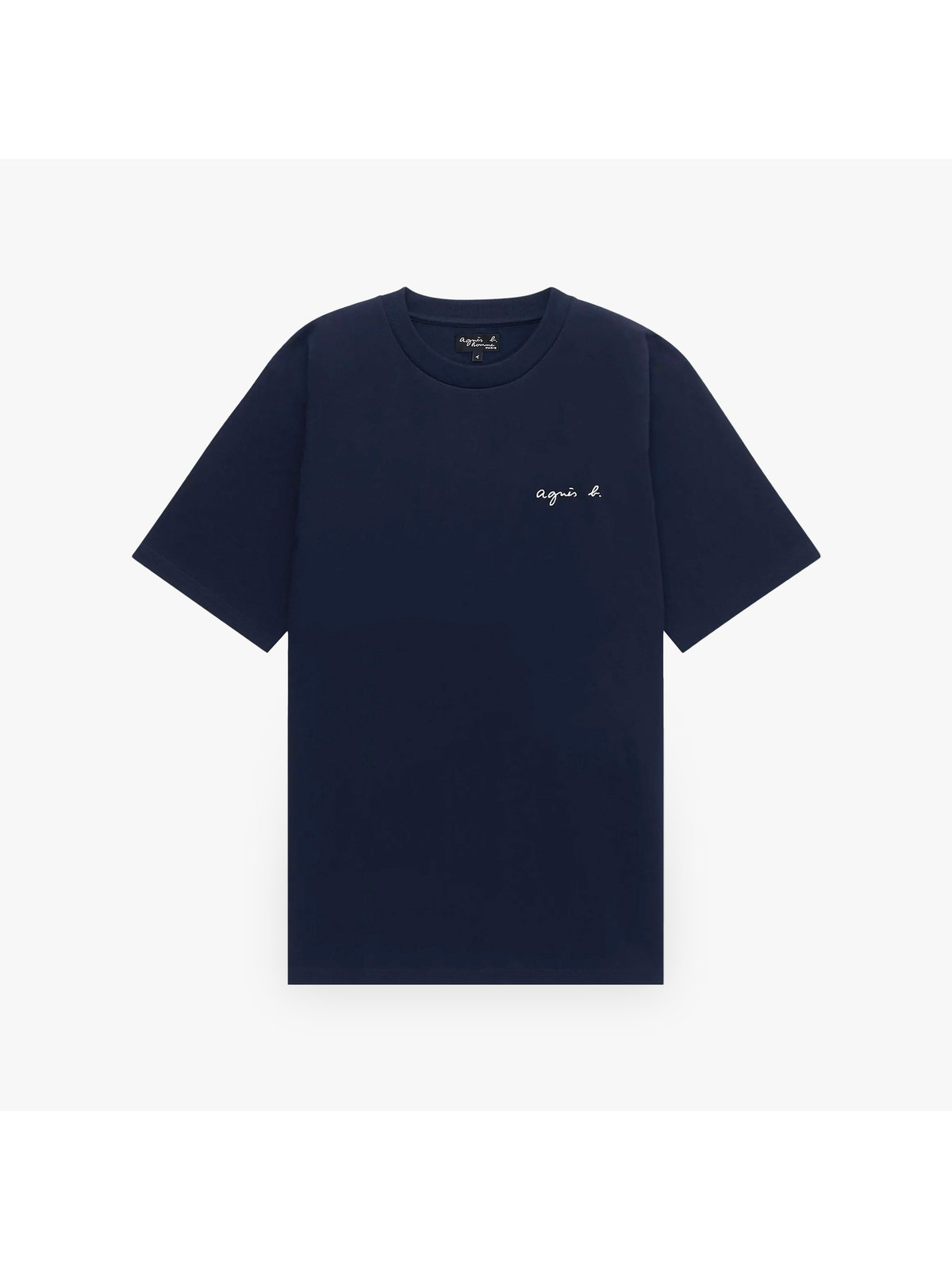 HOMME メンズ メンズ ロゴ 刺繍 コットン 半袖 Tシャツ "Christof" ブルー系その他