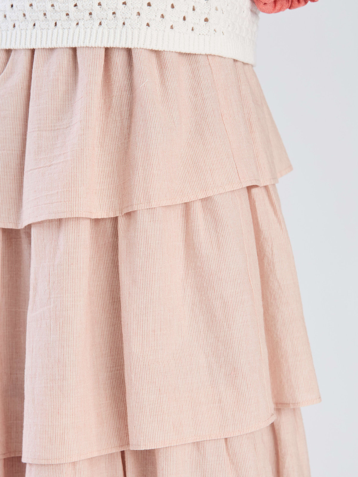 To b. by agnès b. 【Outlet】フォーフレアティアードスカート レッド