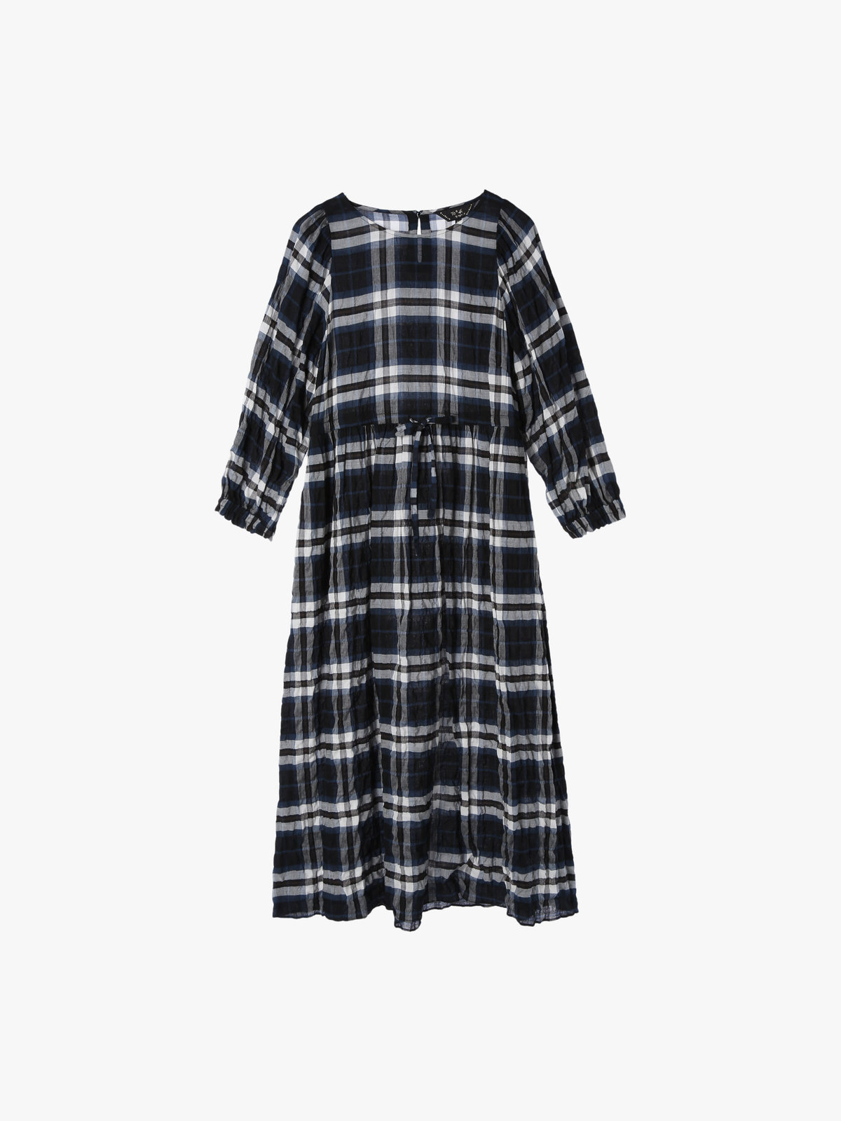 To b. by agnès b. 【Outlet】チェックシャーリングワンピース ホワイト