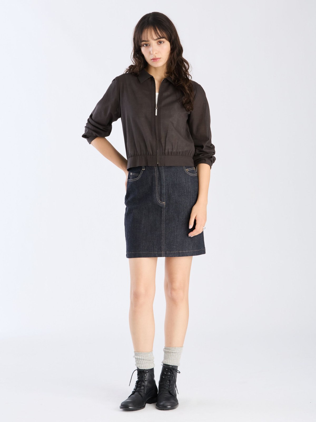 To b. by agnès b. 【Outlet】コットンボイル ブルゾン ブラック