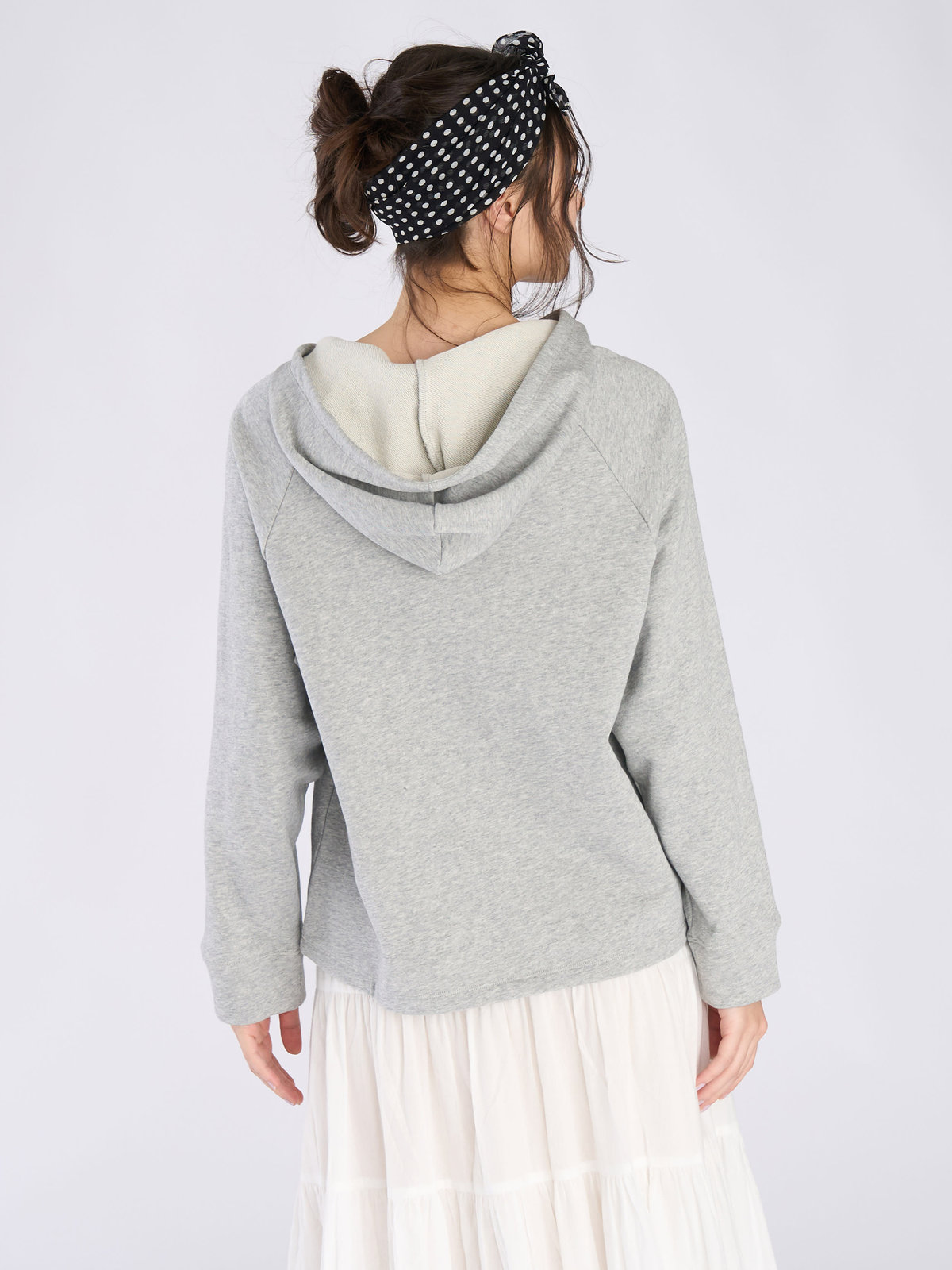 To b. by agnès b. コットン ハーフジップ スウェットフーディー グレー