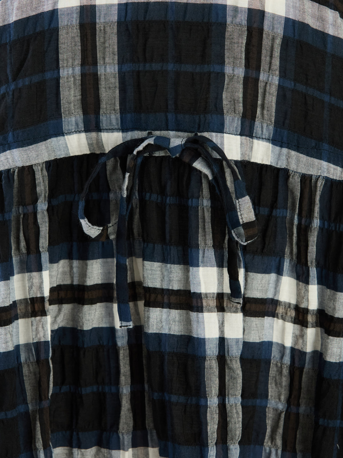 To b. by agnès b. 【Outlet】チェックシャーリングワンピース ホワイト