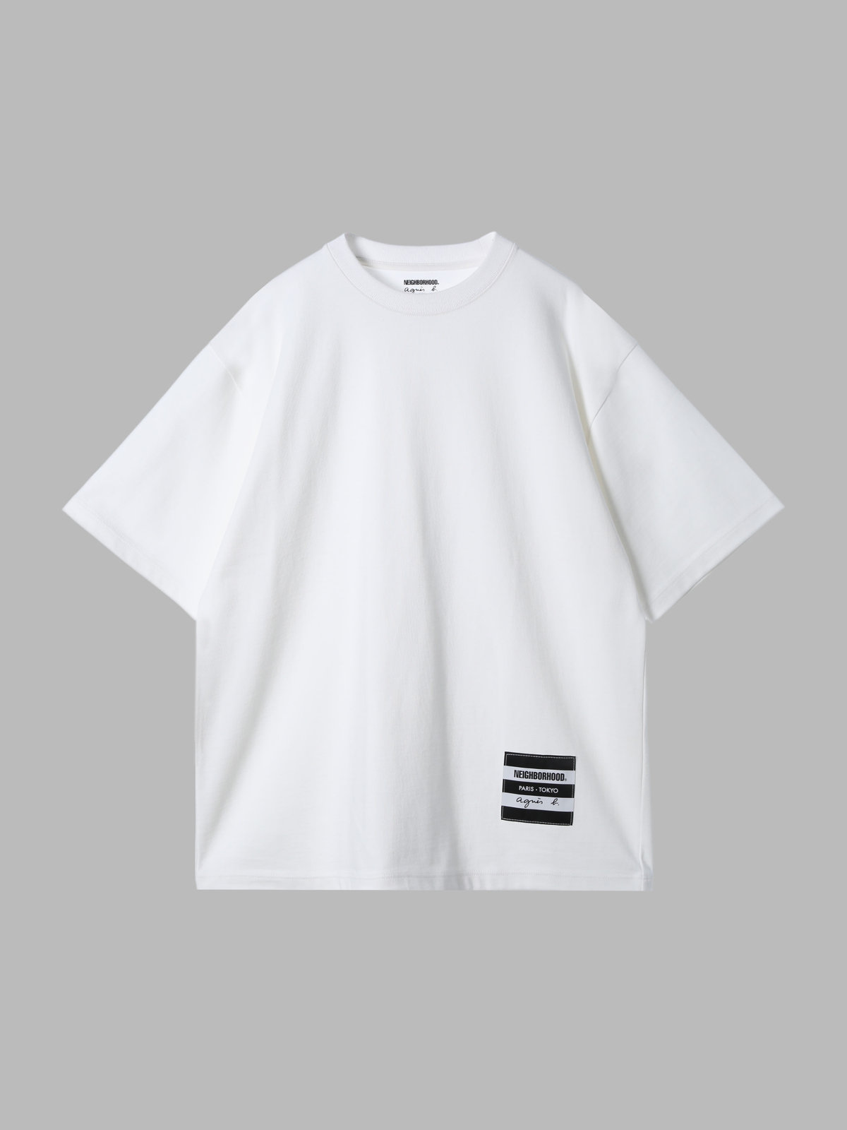 HOMME メンズ agnes b. x NH クルーネック 半袖 Tシャツ ホワイト