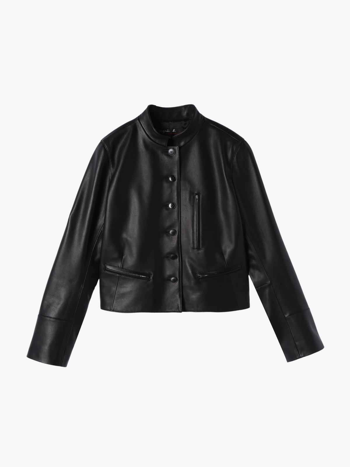 FEMME ウィメンズ ラムレザー 長袖 ジャケット ”Tambourin” ブラック