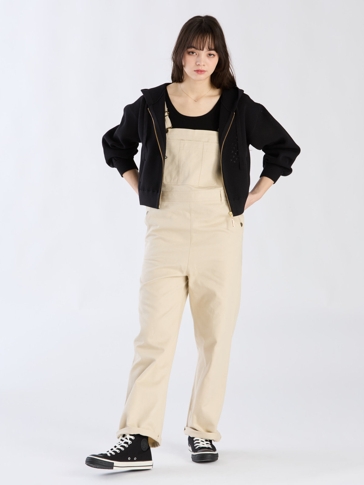 To b. by agnès b. メッシュ ニット ミニフーディー ブラック