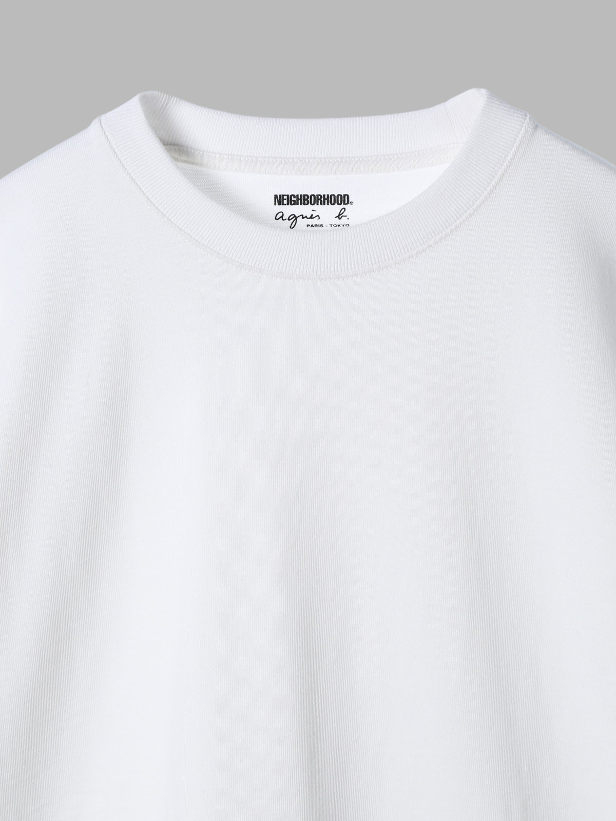 HOMME メンズ agnes b. x NH クルーネック 半袖 Tシャツ ホワイト