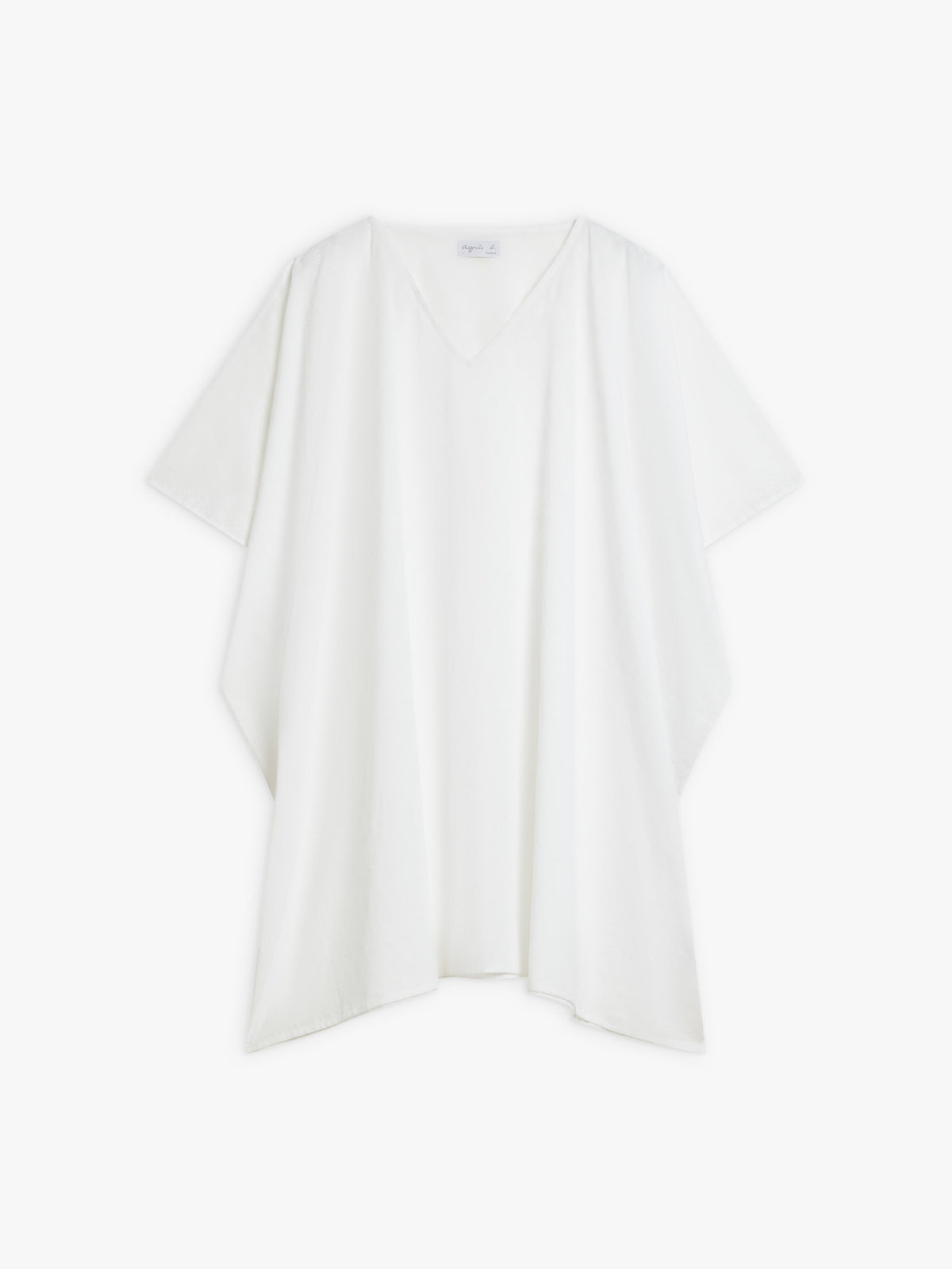 FEMME ウィメンズ コットン Vネック ポンチョ "Maina" ホワイト