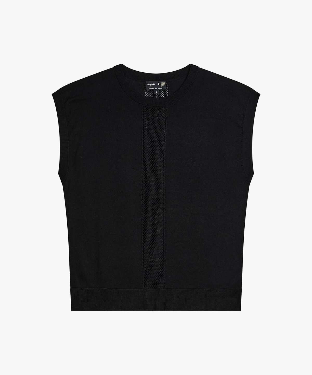 FEMME ウィメンズ コットン ニット ノースリーブ プルオーバー "Rickie" ブラック