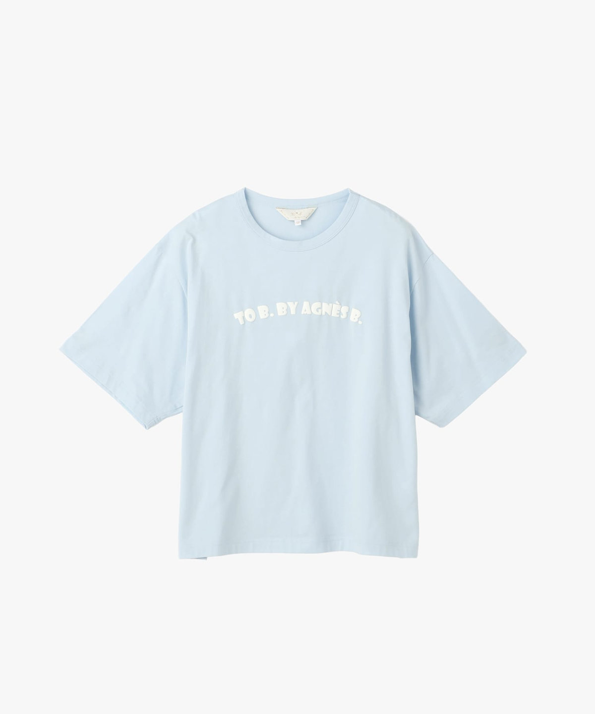 To b. by agnès b. ロゴ パフプリント コットン 半袖 Tシャツ ブルー