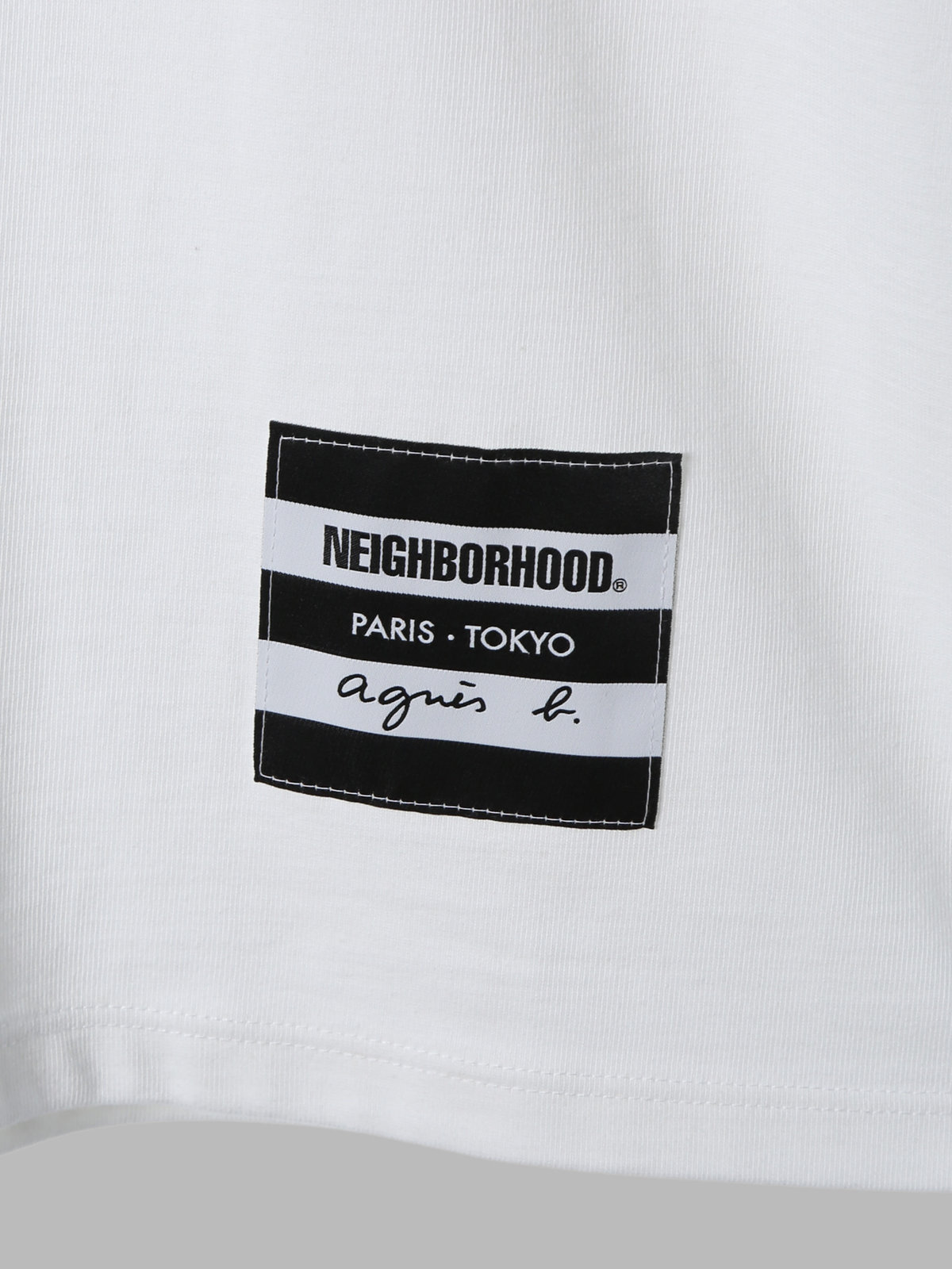 HOMME メンズ agnes b. x NH クルーネック 半袖 Tシャツ ホワイト