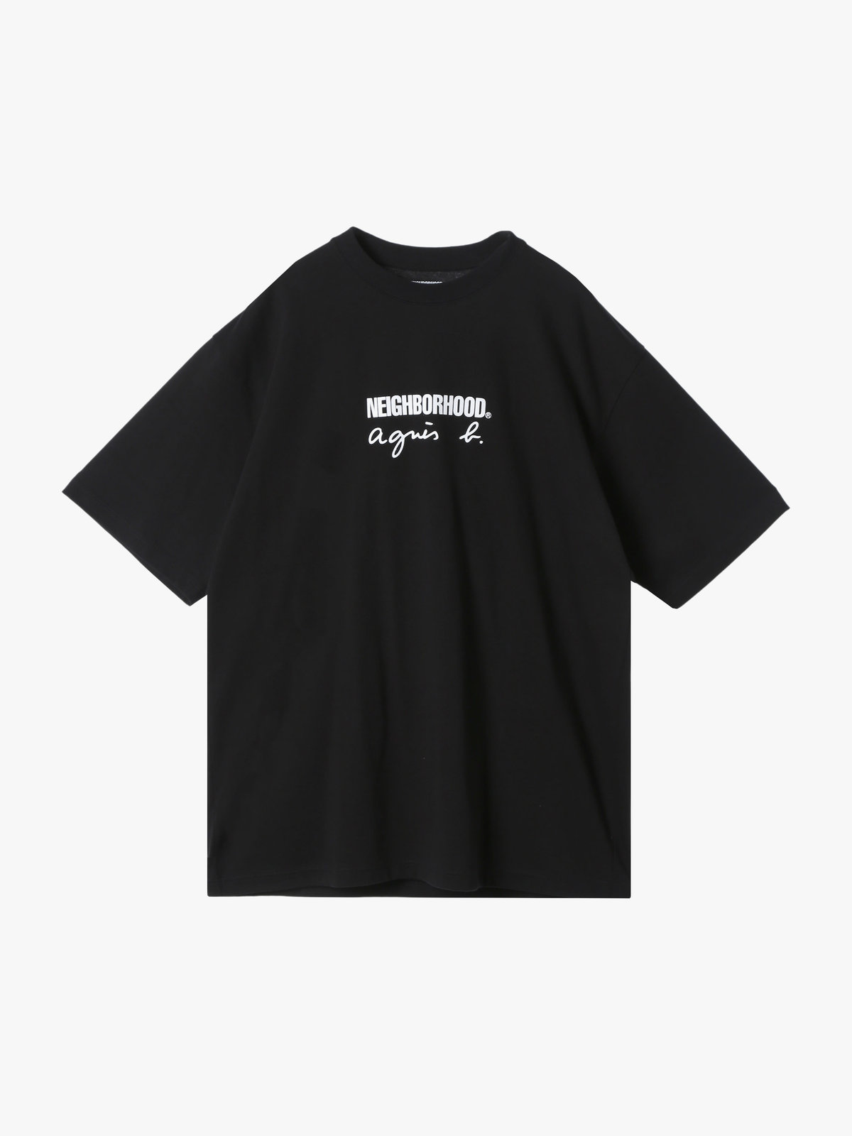 HOMME メンズ agnes b. x NH クルーネック 半袖 Tシャツ ブラック