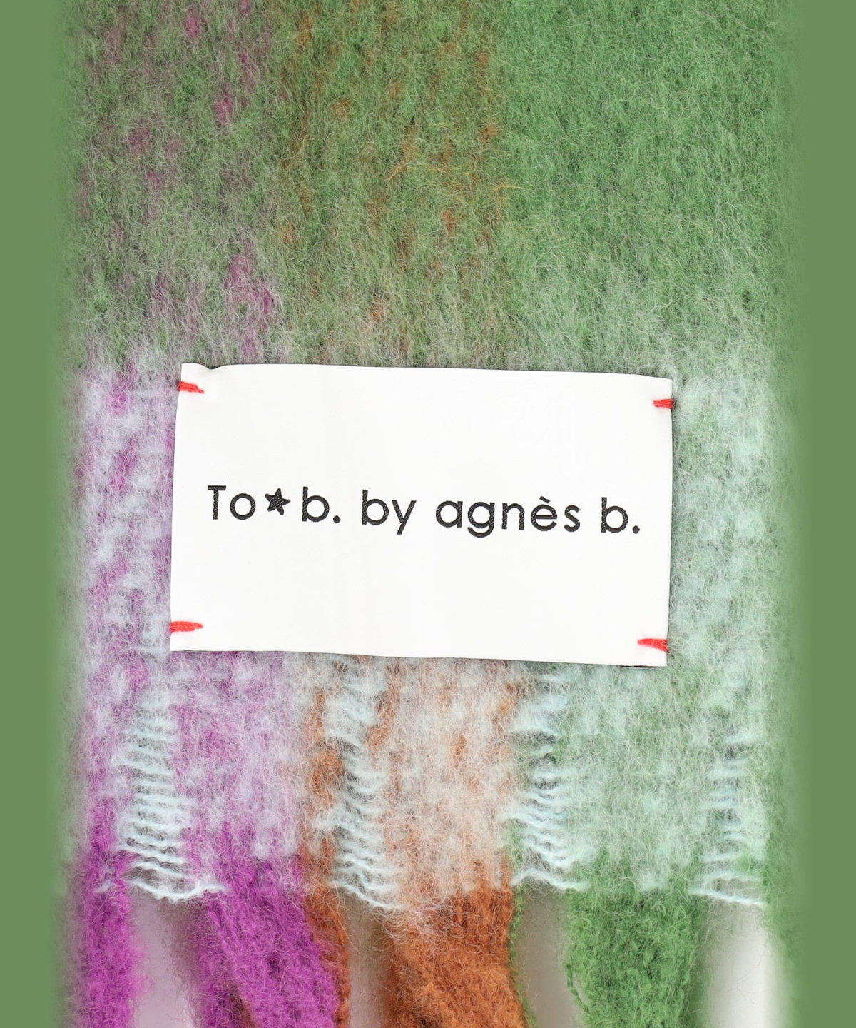 To b. by agnès b. ビビッドカラー チェックマフラー パープル
