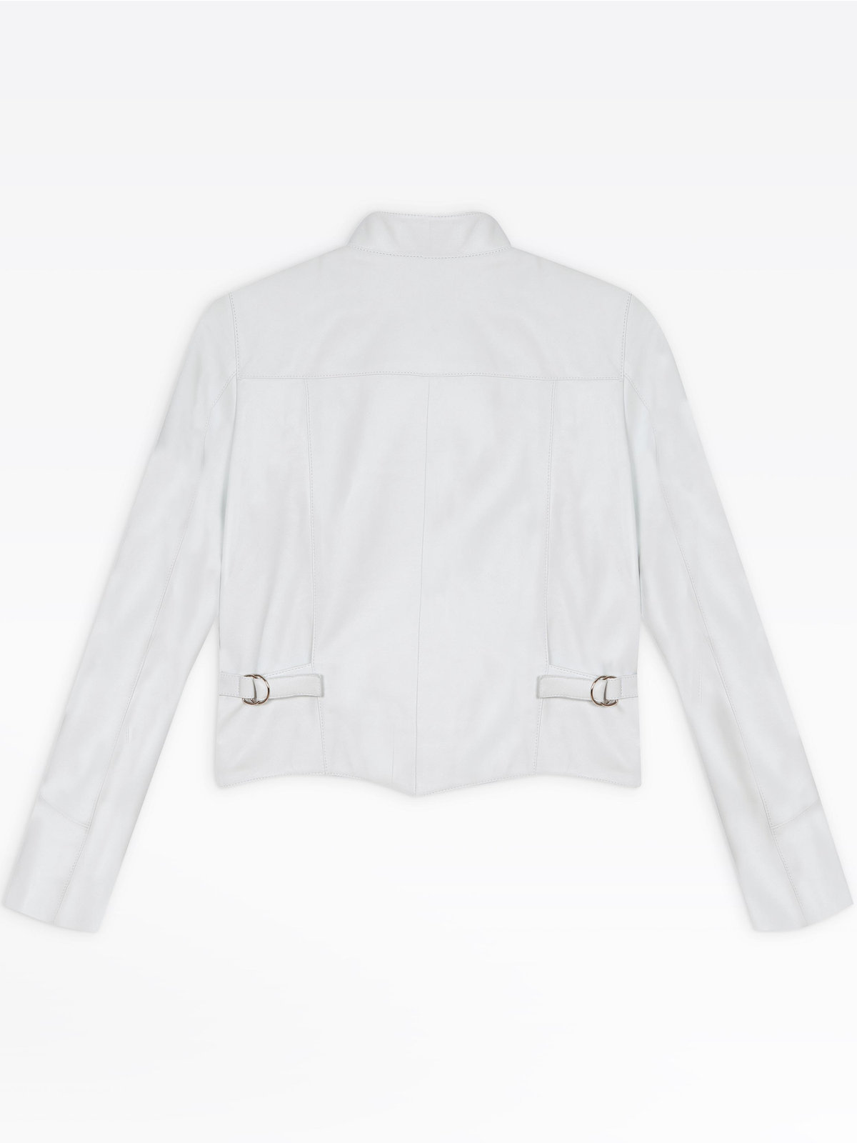 FEMME ウィメンズ レザー スタンドカラー ジャケット ”Tambourin” ホワイト