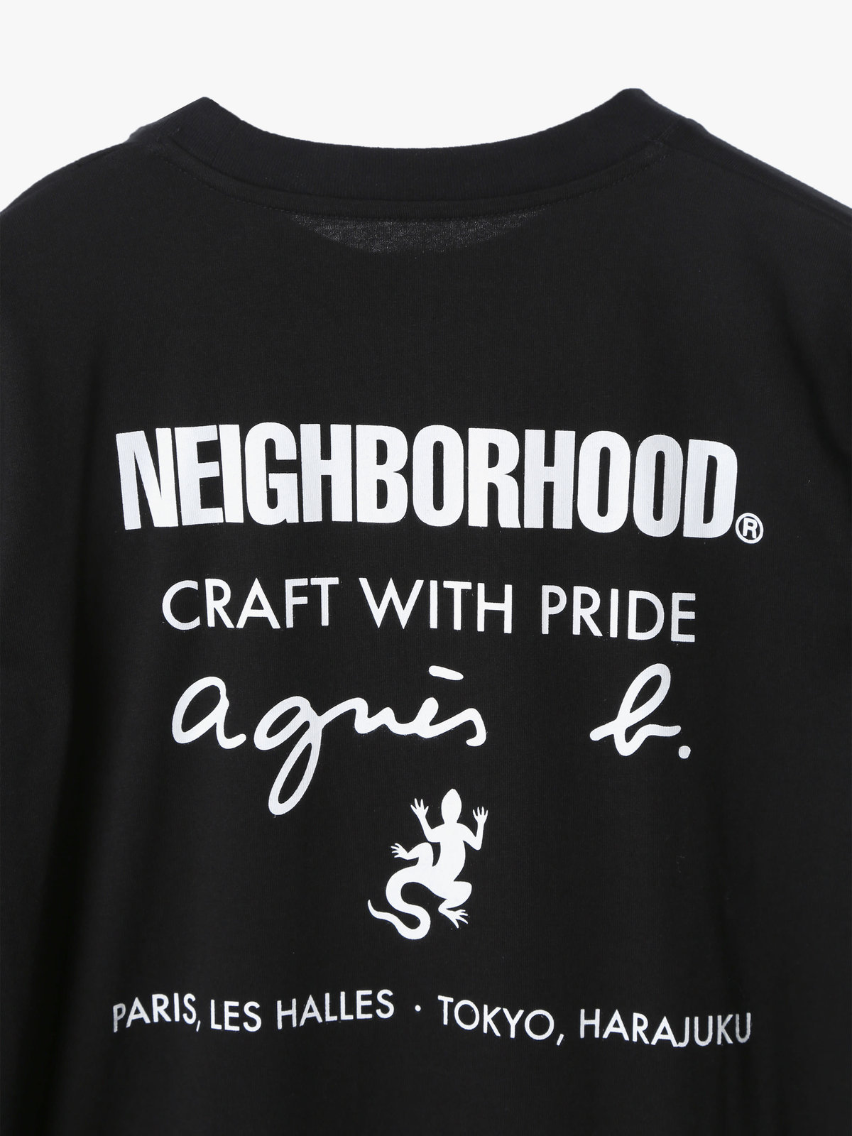 HOMME メンズ agnes b. x NH クルーネック 半袖 Tシャツ ブラック