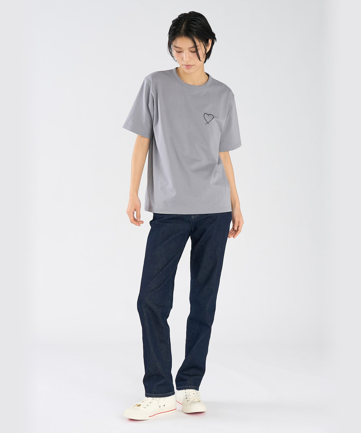 FEMME ウィメンズ アイコニック プリント コットン 半袖 Tシャツ "Sarajevo heart" グレー系その他
