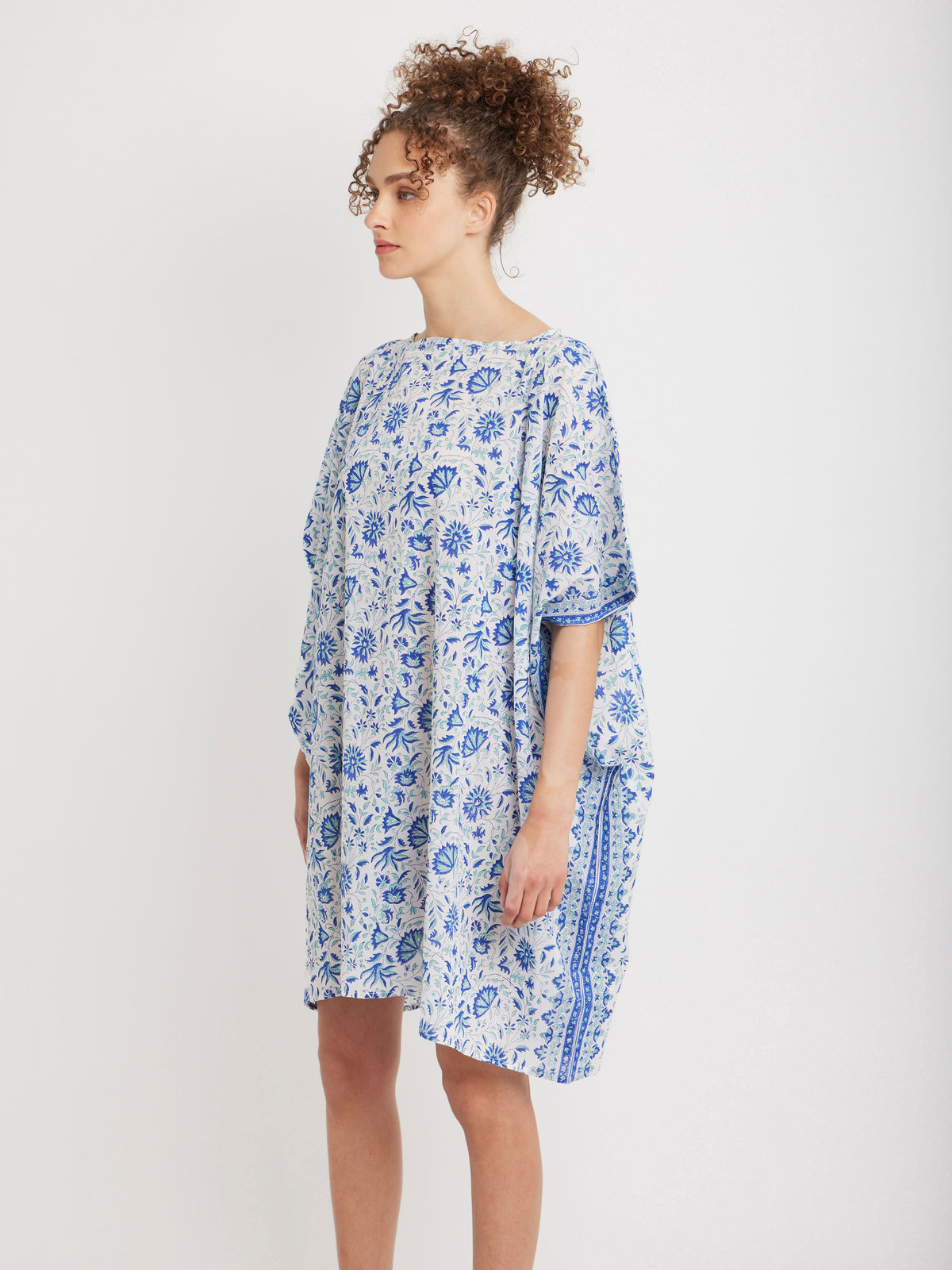 FEMME ウィメンズ コットン ボートネック ポンチョ "Enora" ブルー系その他