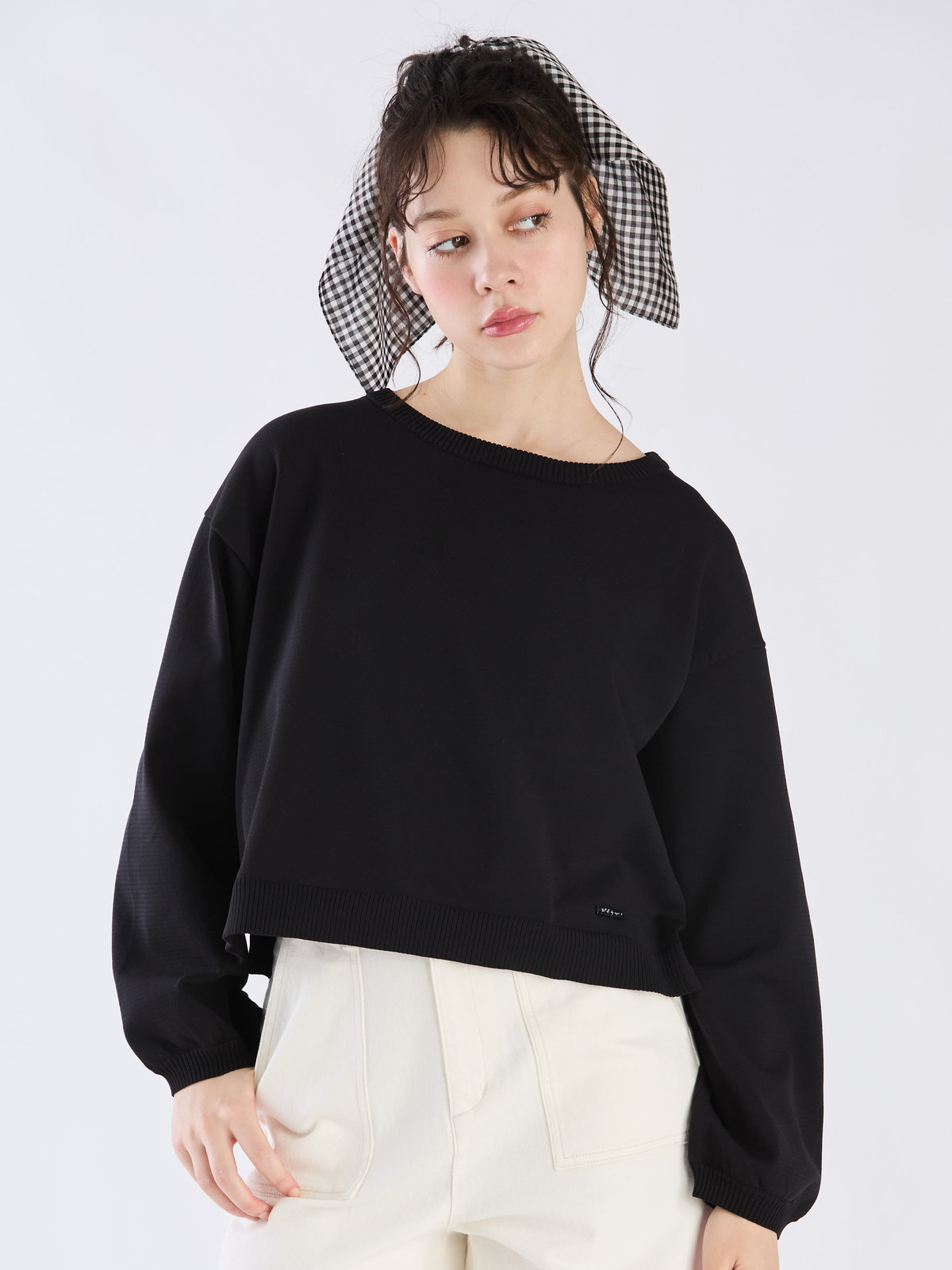 To b. by agnès b. 【Outlet】WS91 PULLOVER クルーネックニットプルオーバー ブラック