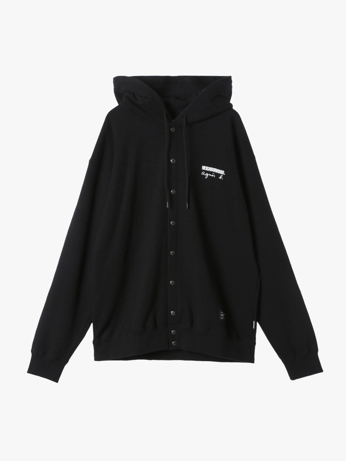 HOMME メンズ agnes b. x NH スウェットスナップフーディー ブラック