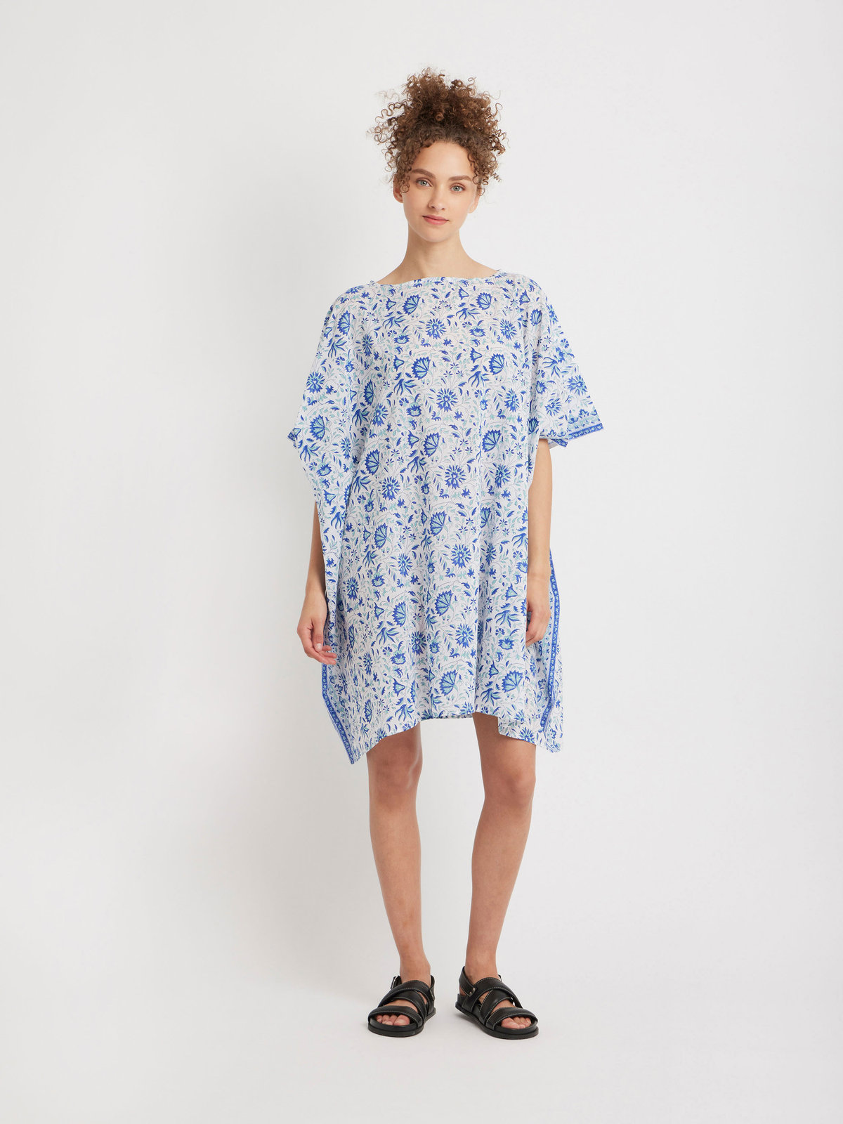 FEMME ウィメンズ コットン ボートネック ポンチョ "Enora" ブルー系その他