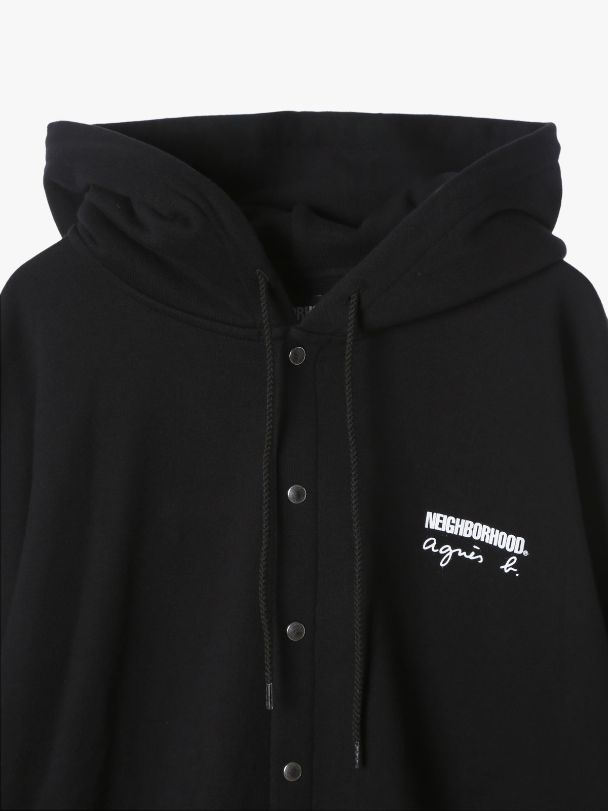 HOMME メンズ agnes b. x NH スウェットスナップフーディー ブラック