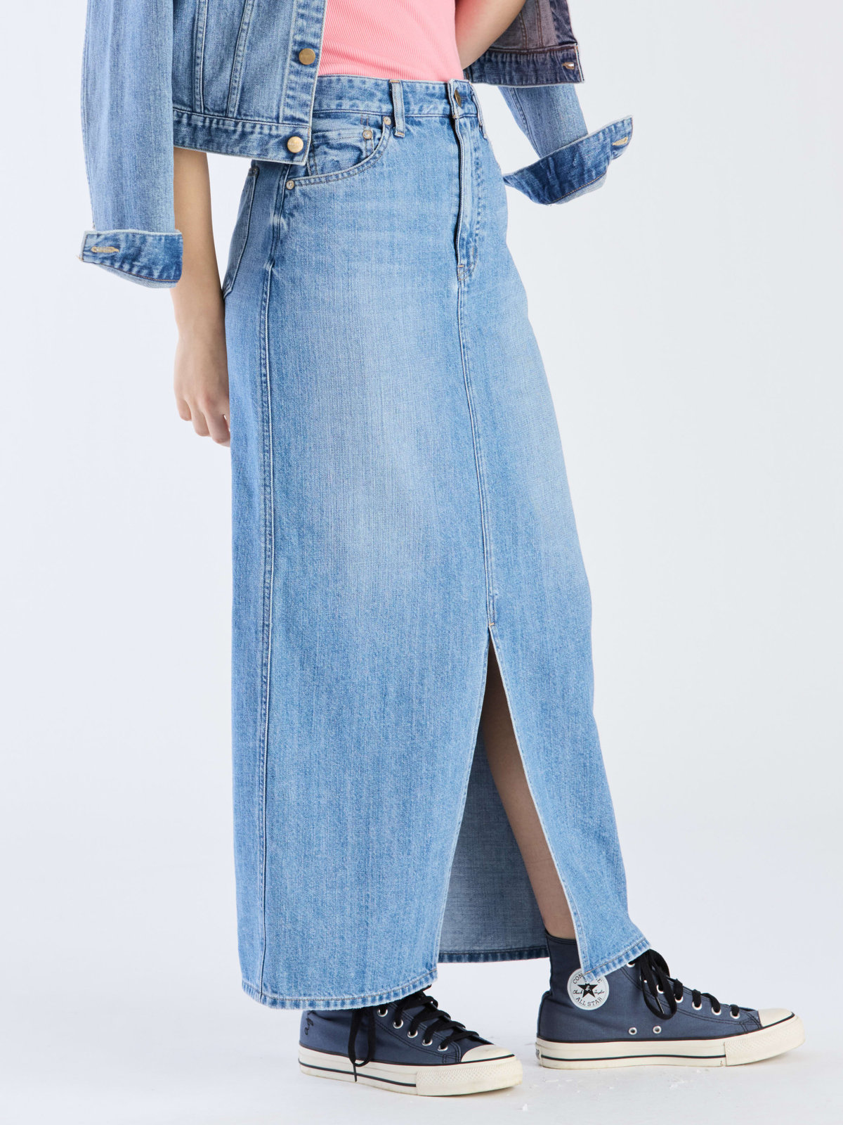 To b. by agnès b. To b. by agnes b. x RED CARD TOKYO Denim Long SK ロングデニムスカート ライトブルー