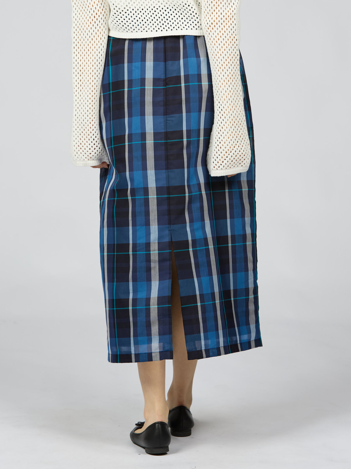 To b. by agnès b. 【Outlet】トゥービーシアーチェックスカート ブルー