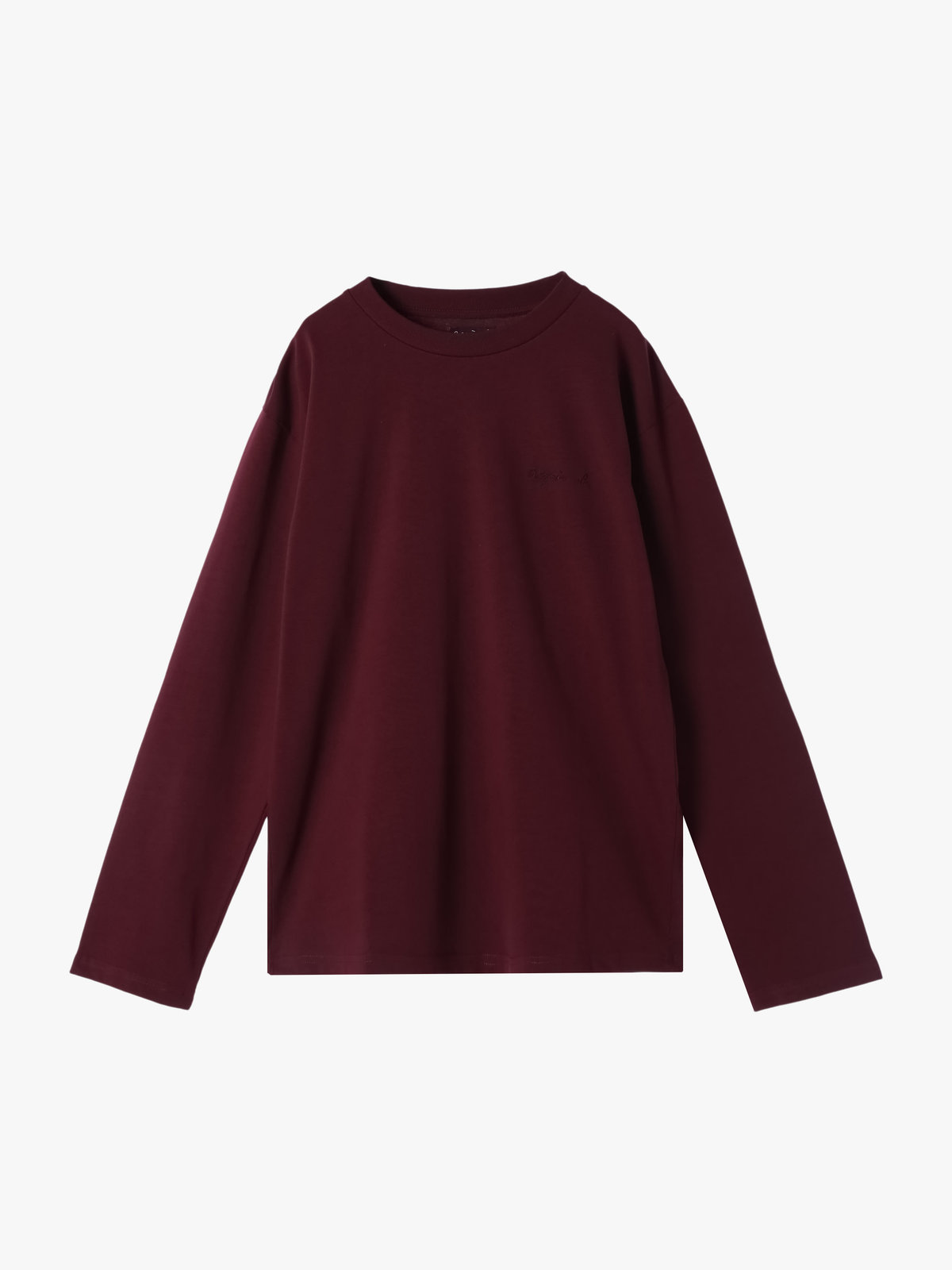 HOMME メンズ メンズ ロゴ プリント コットン 長袖 Tシャツ ”Christof” ボルドー