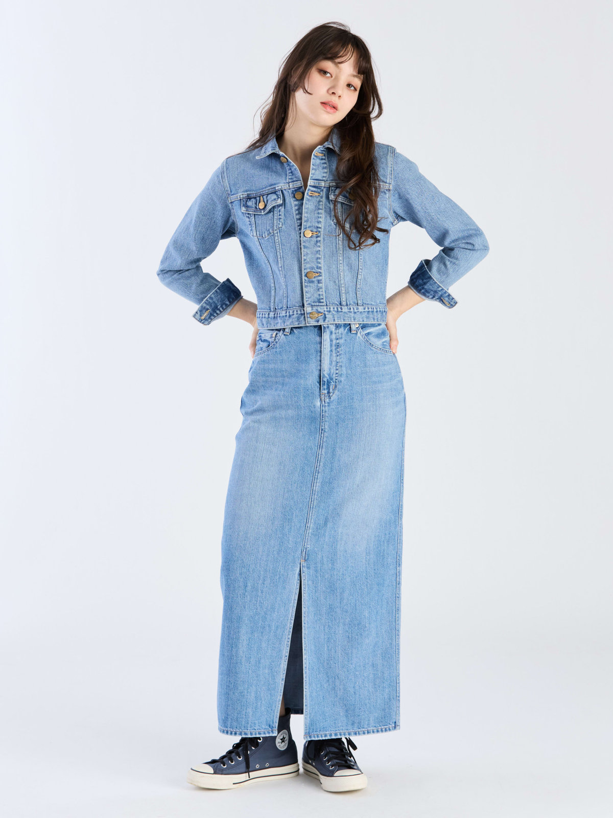 To b. by agnès b. To b. by agnes b. x RED CARD TOKYO Denim Long SK ロングデニムスカート ライトブルー