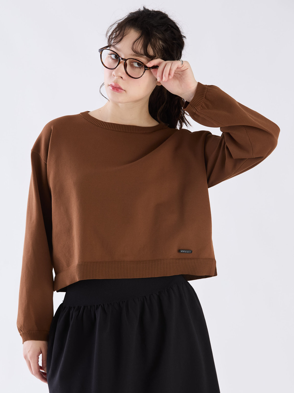 To b. by agnès b. 【Outlet】WS91 PULLOVER クルーネックニットプルオーバー ブラウン