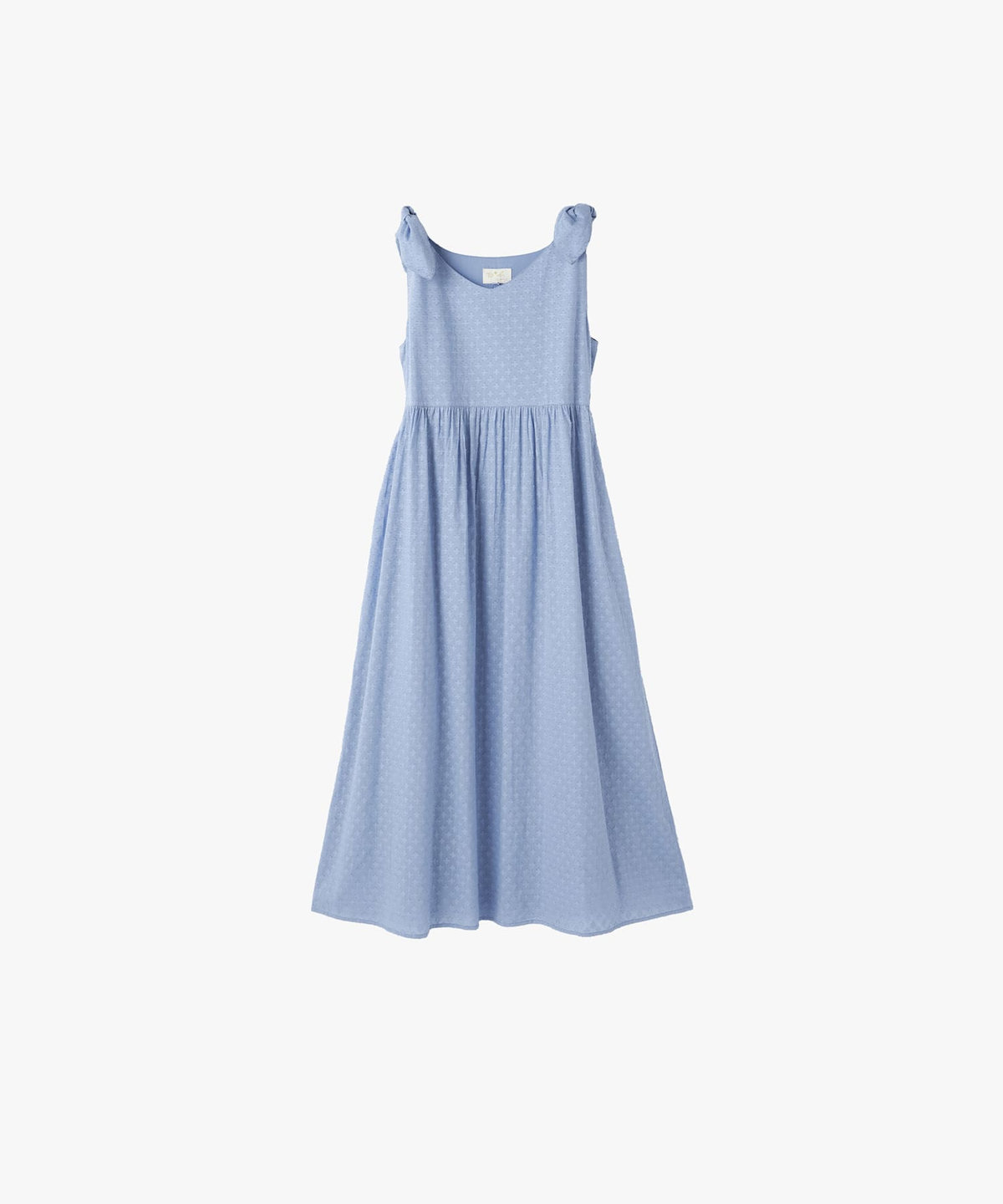 To b. by agnès b. フラワー コットン カット ジャカード ワンピース ブルー