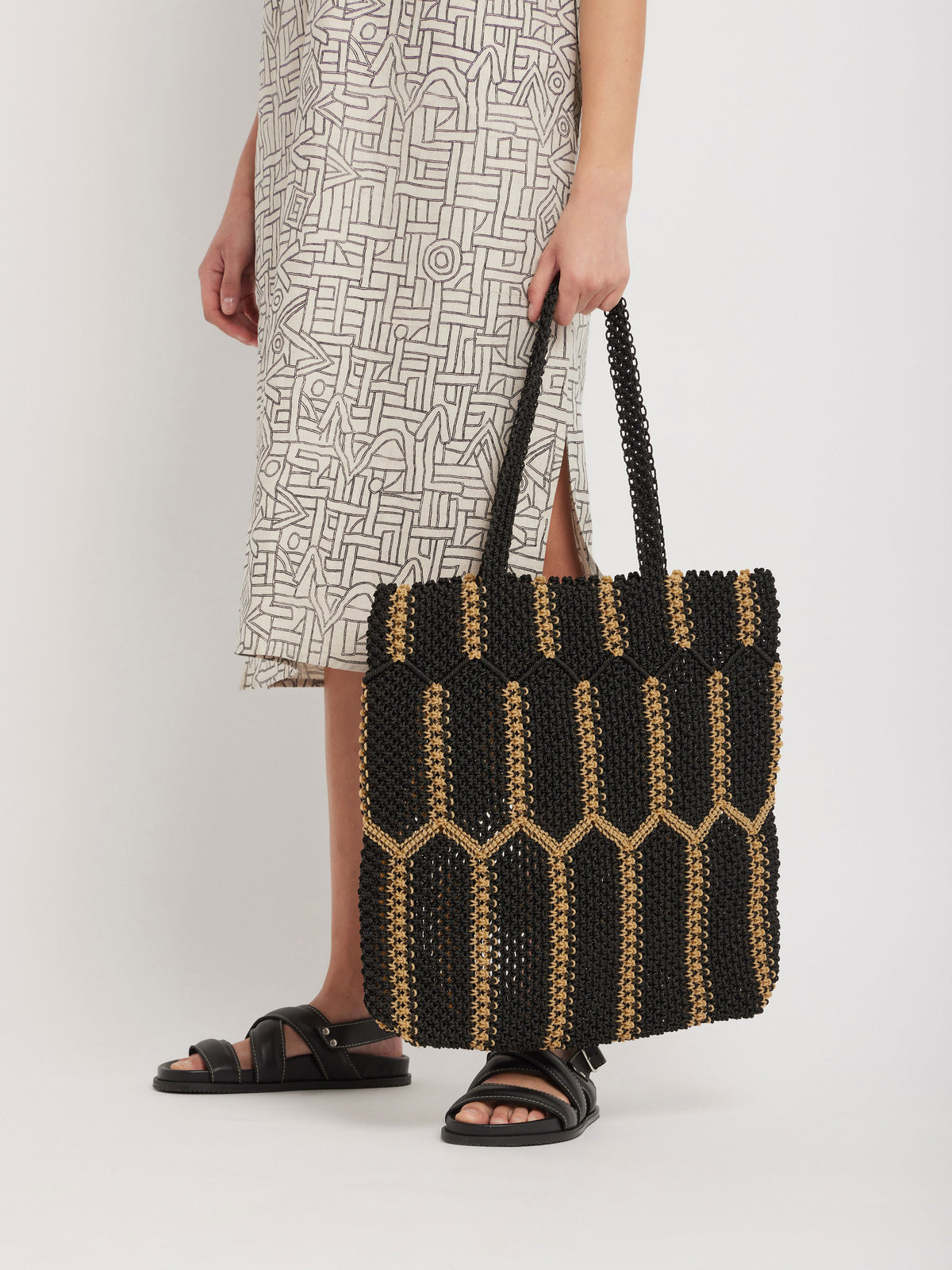 FEMME ウィメンズ 【Outlet】ナイロン ハンドメイド トートバッグ ”Denise” ブラック