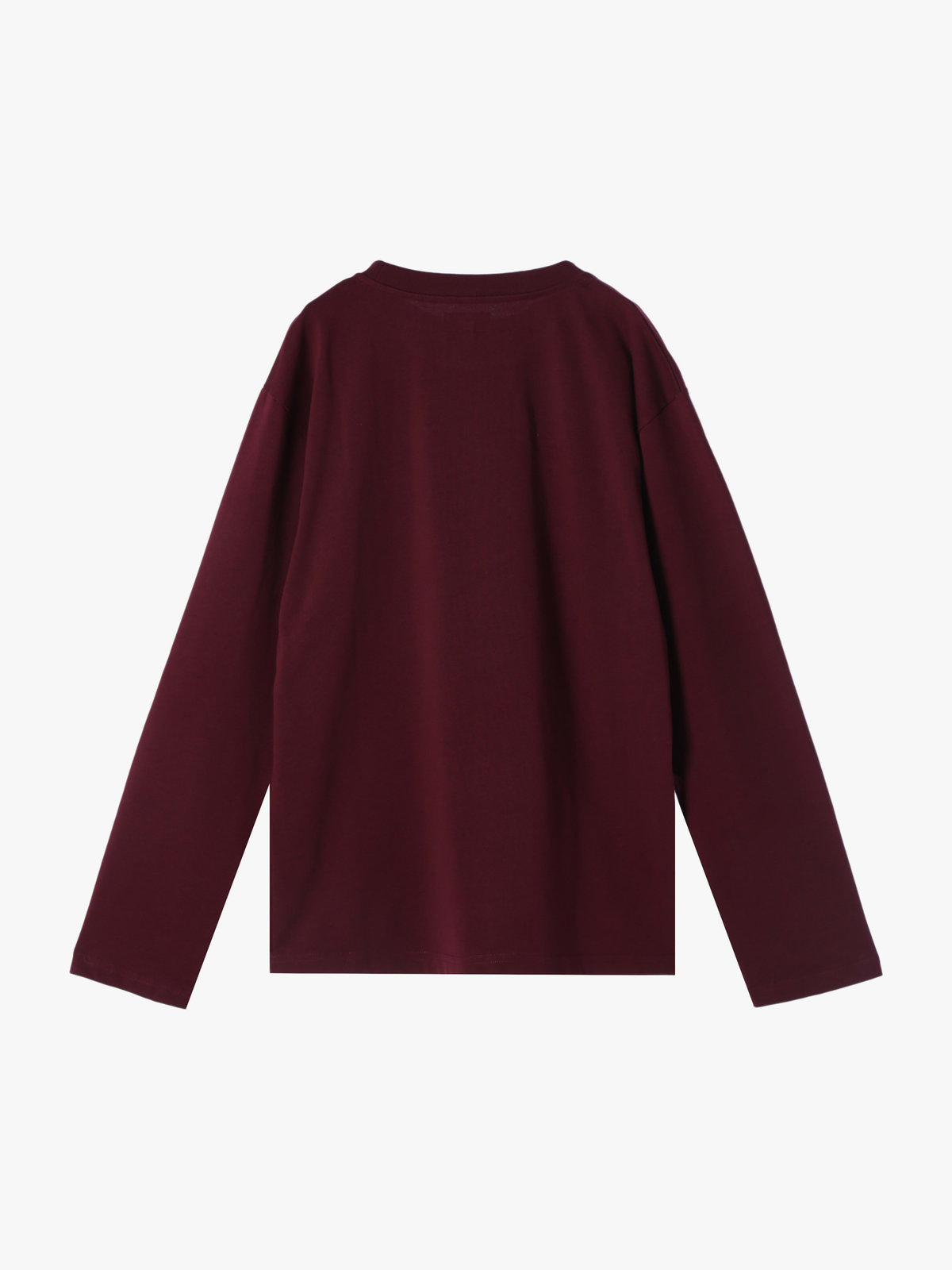 HOMME メンズ メンズ ロゴ プリント コットン 長袖 Tシャツ ”Christof” ボルドー