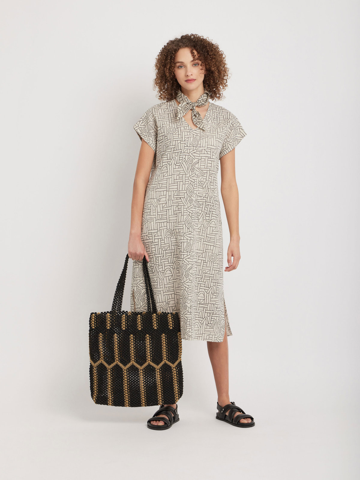 FEMME ウィメンズ 【Outlet】ナイロン ハンドメイド トートバッグ ”Denise” ブラック