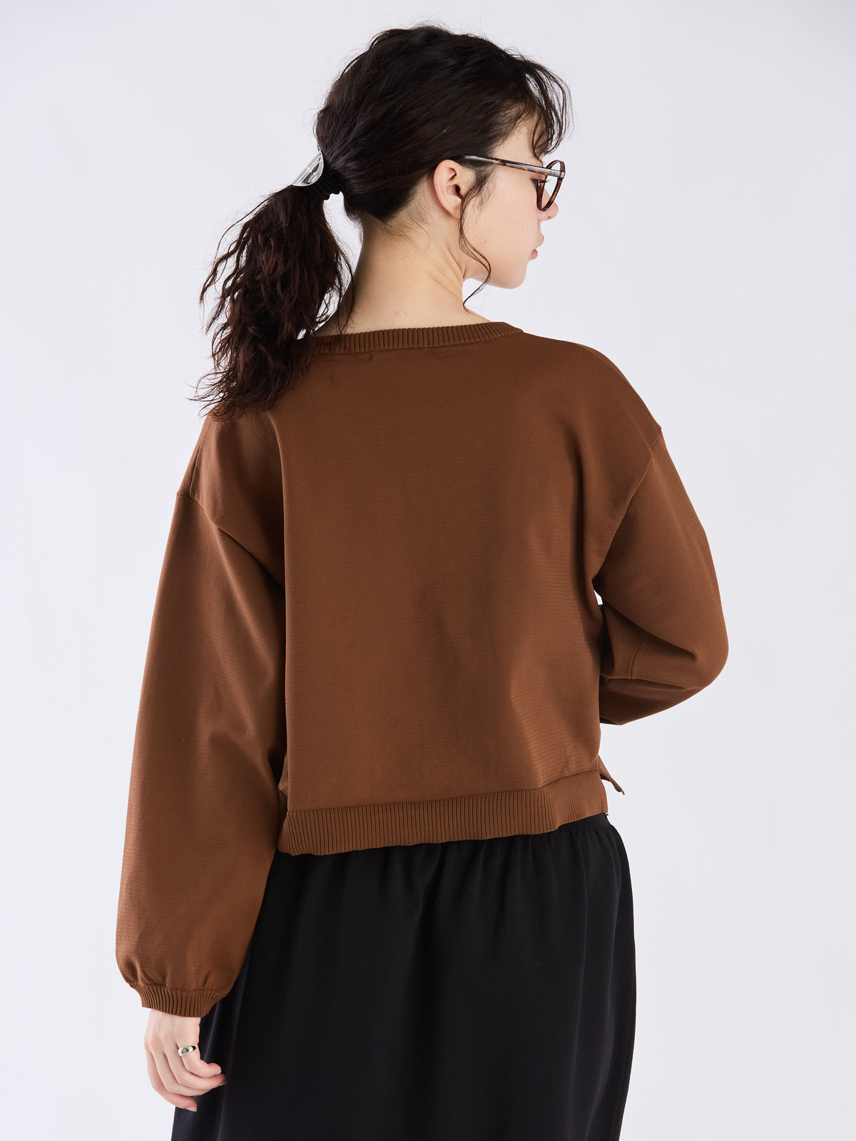 To b. by agnès b. 【Outlet】WS91 PULLOVER クルーネックニットプルオーバー ブラウン