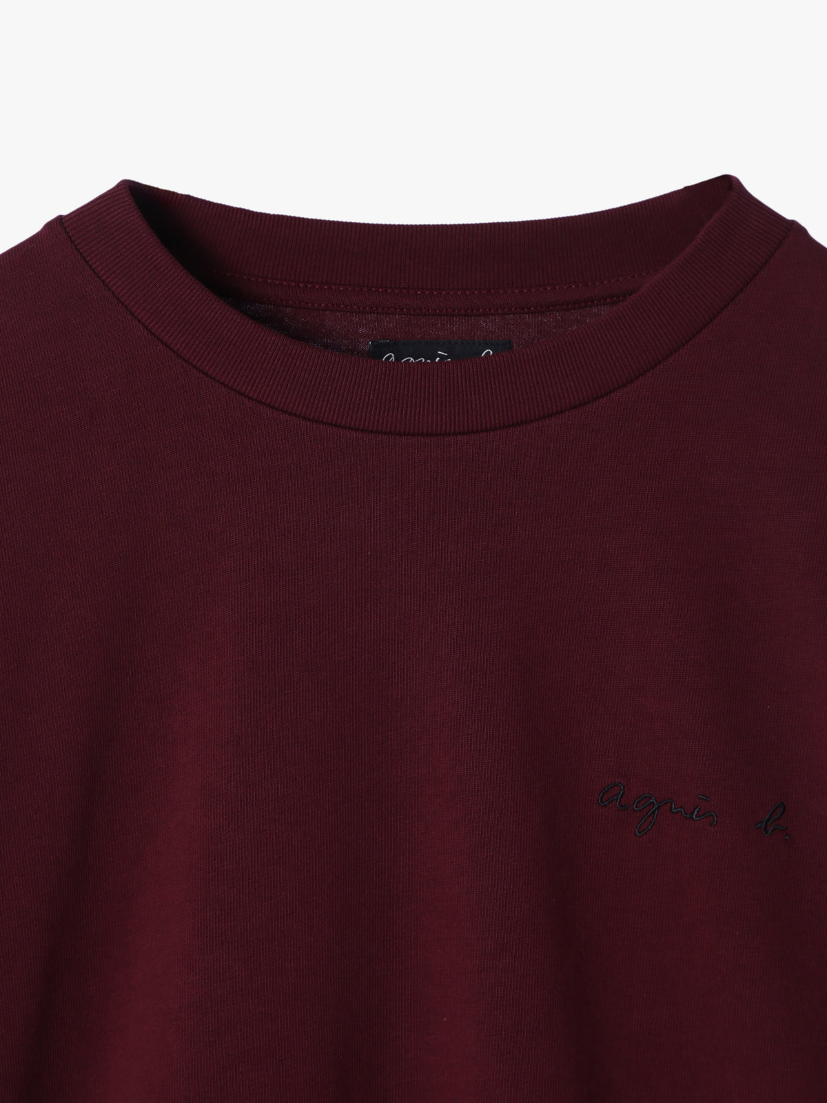 HOMME メンズ メンズ ロゴ プリント コットン 長袖 Tシャツ ”Christof” ボルドー