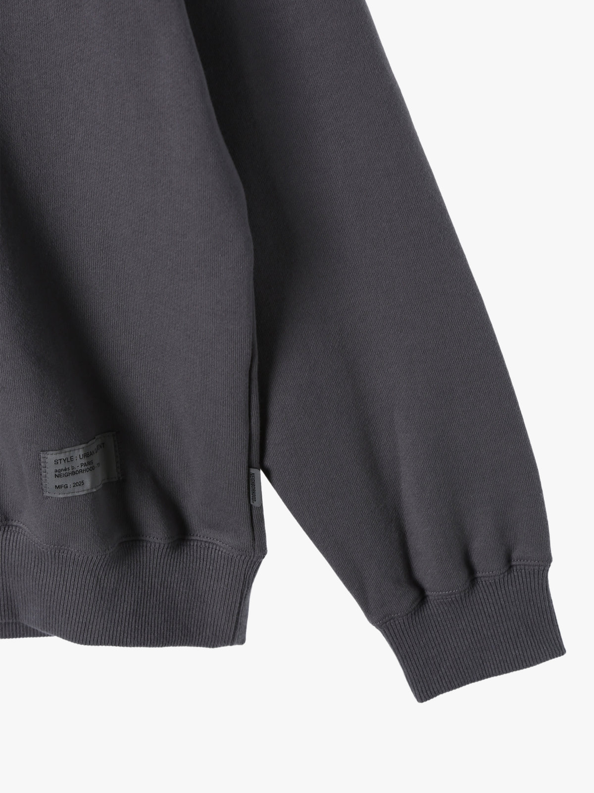 HOMME メンズ agnes b. x NH スウェットスナップフーディー グレー