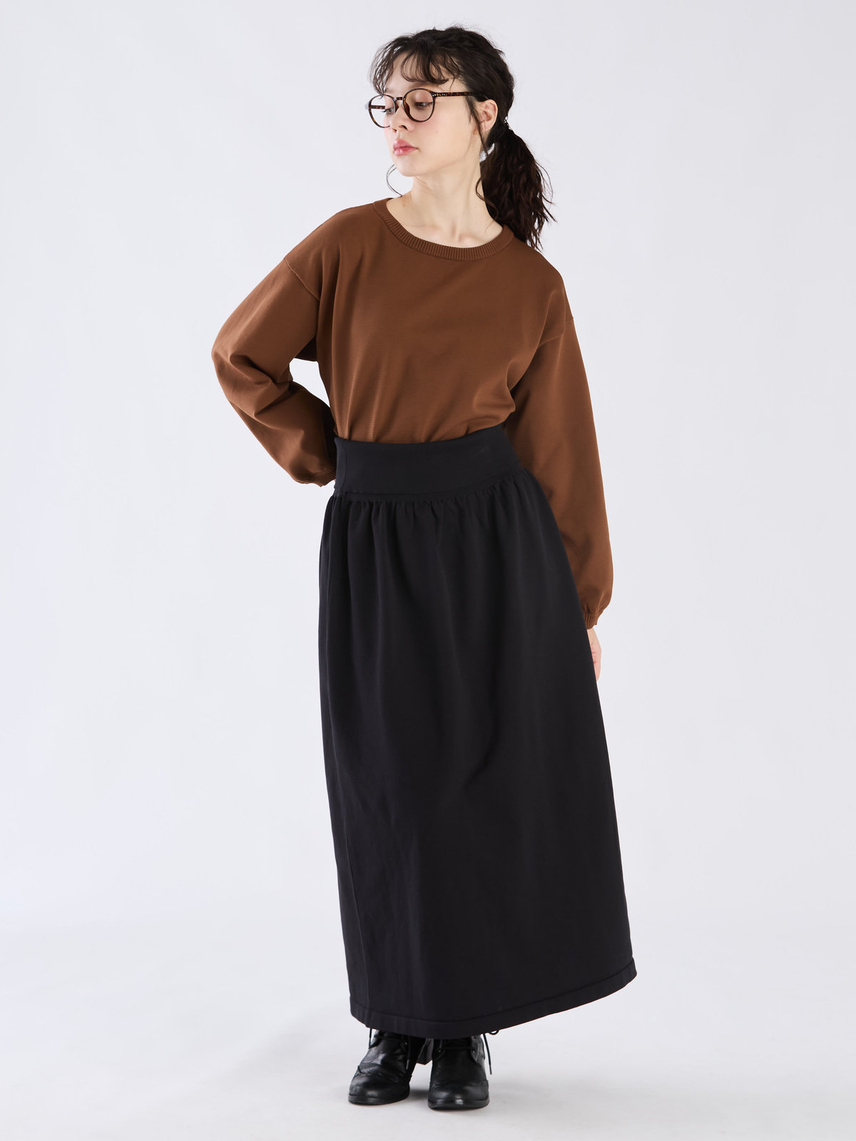To b. by agnès b. 【Outlet】WS91 PULLOVER クルーネックニットプルオーバー ブラウン