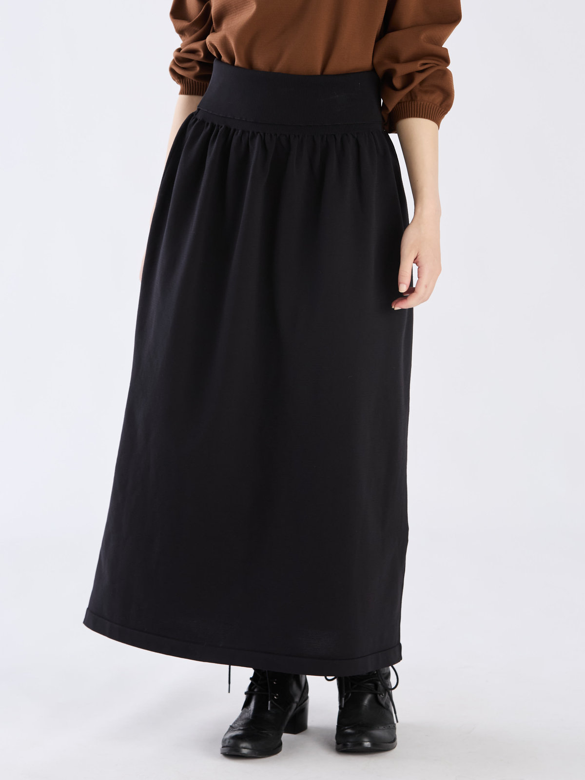 To b. by agnès b. 【Outlet】WW46 JUPE パフィーニットスカート ブラック